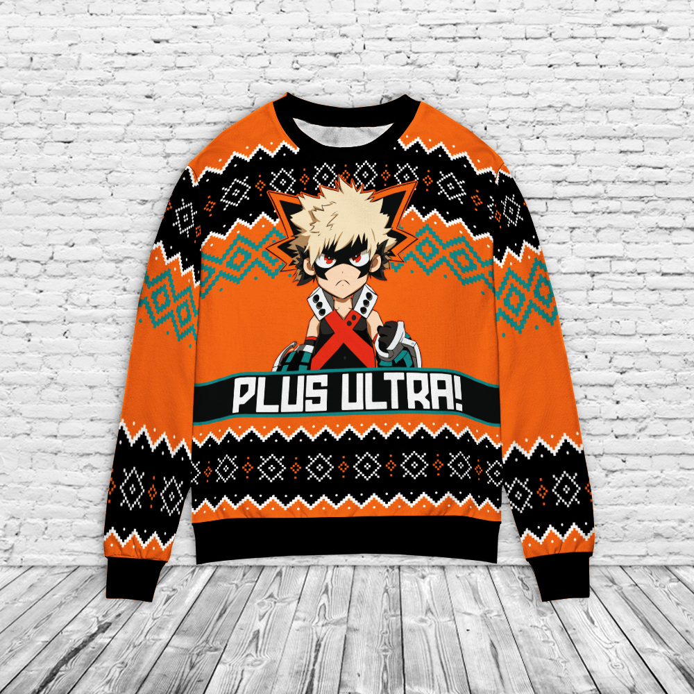 Bakugo Plus Ultra Christmas Sweater Bakugo Plus Ultra Christmas Sweater