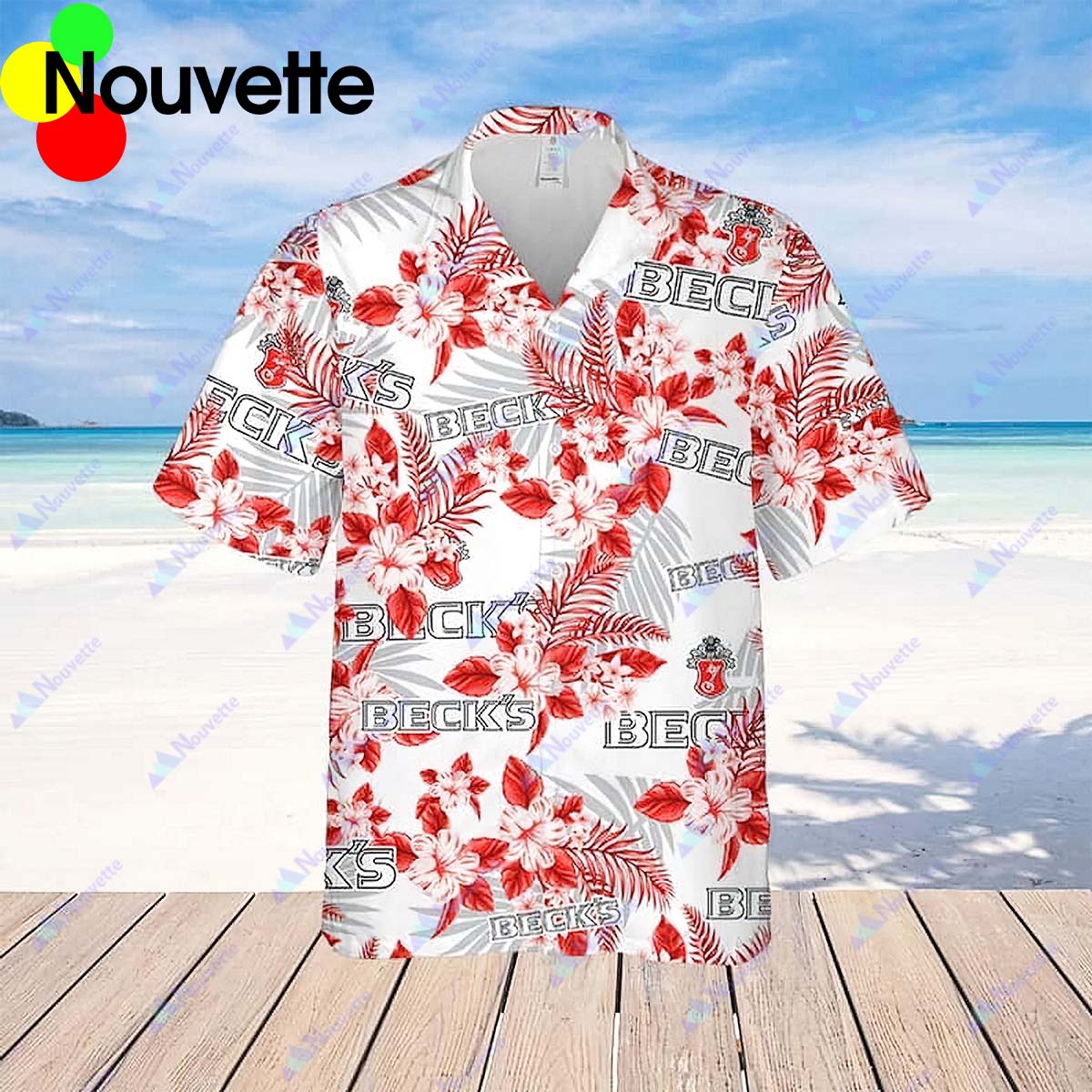Beck’S Hibiscus Flower Patter Shirt Beck’S Hibiscus Flower Patter Shirt