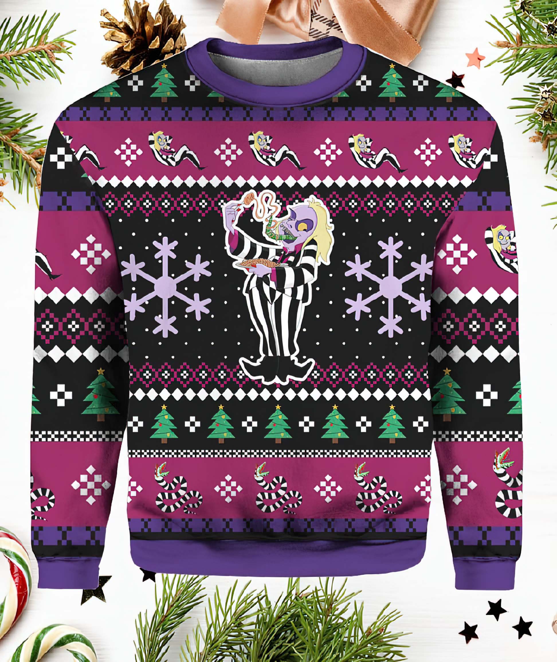 Beetlejuice Ugly Christmas Sweater