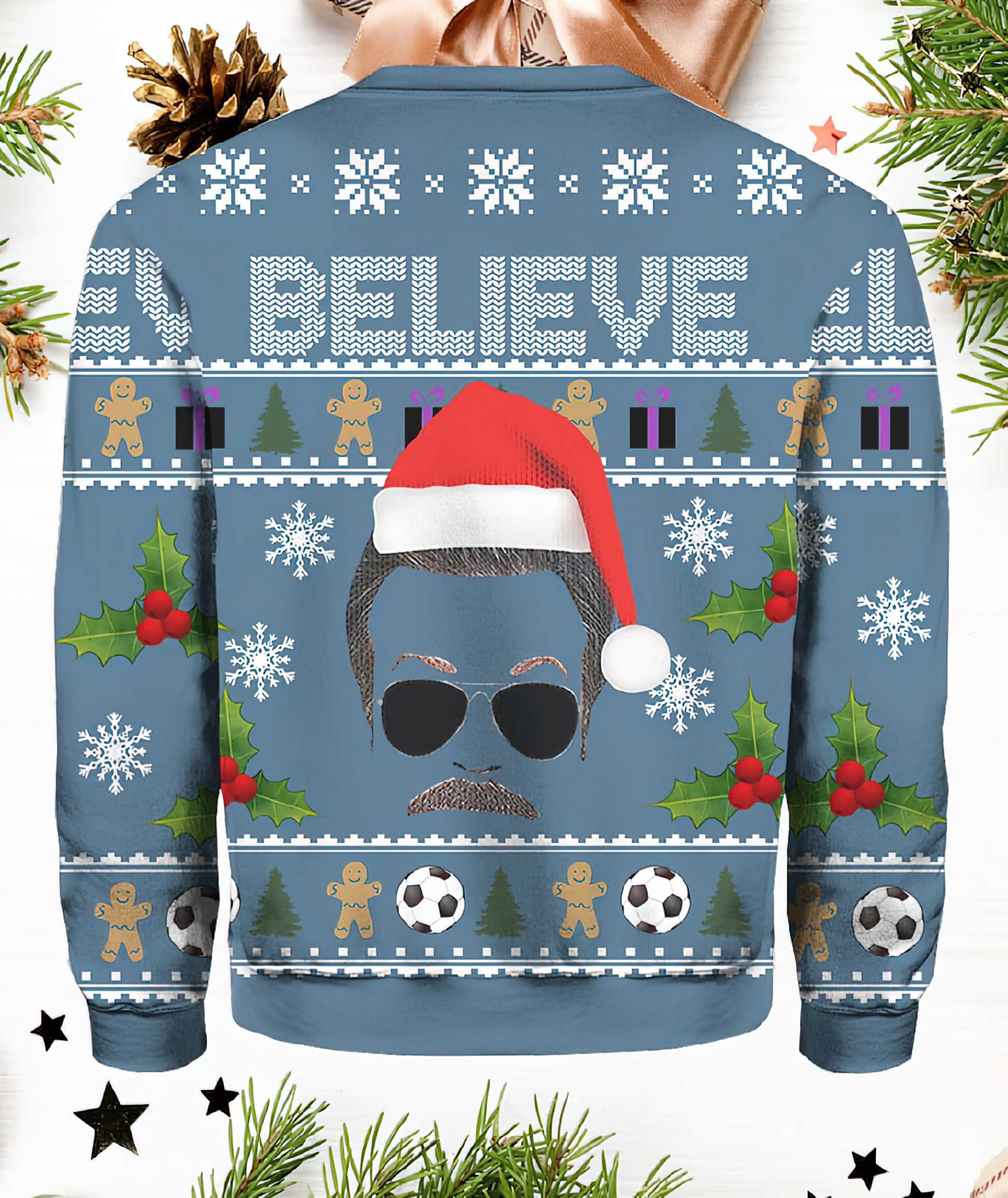 Believe Ted Lasso Ugly Christmas Sweater Believe Ted Lasso Ugly Christmas Sweater