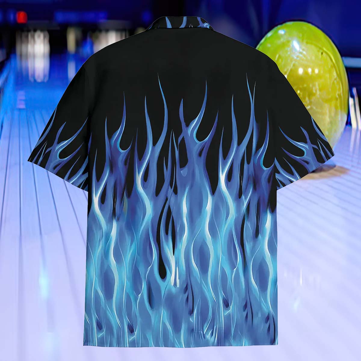 Benny’S Blue Flames Bowling Hawaiian Shirt Benny’S Blue Flames Bowling Hawaiian Shirt