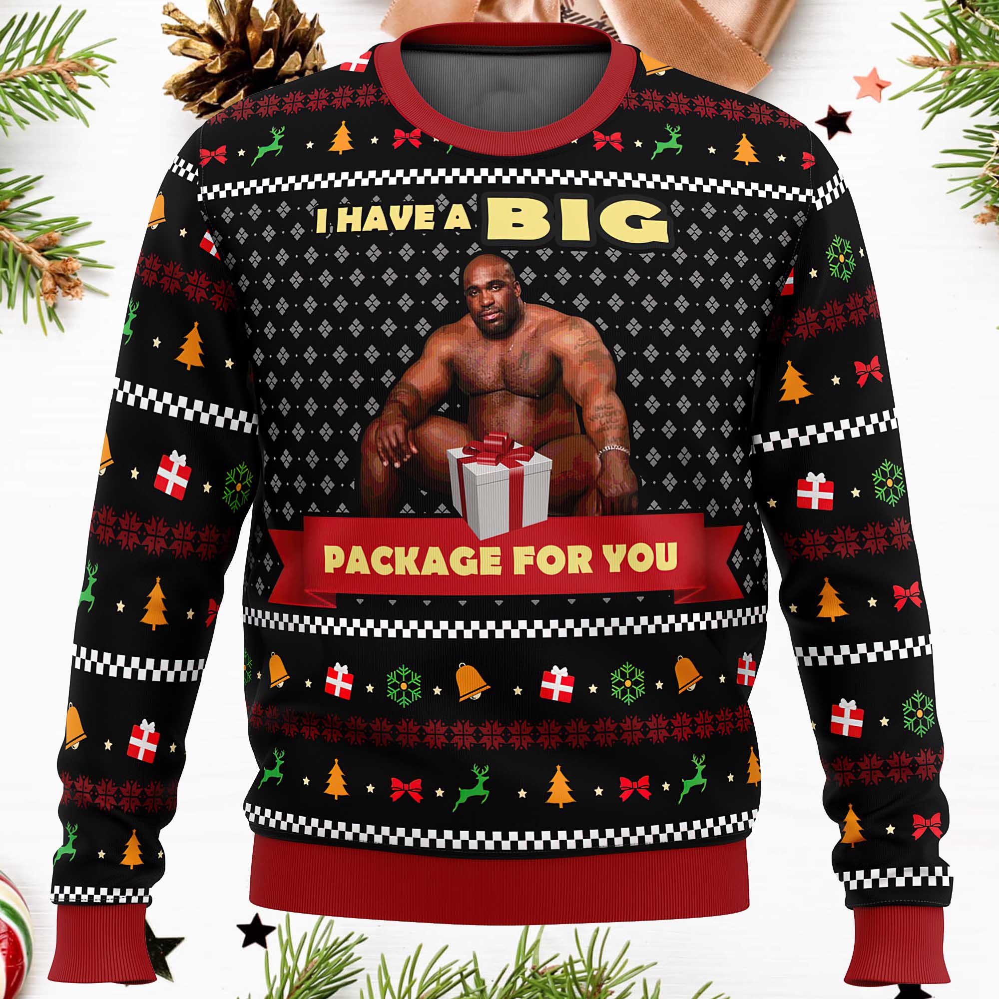 Big Package Barry Wood Meme Ugly Christmas Sweater Big Package Barry Wood Meme Ugly Christmas Sweater