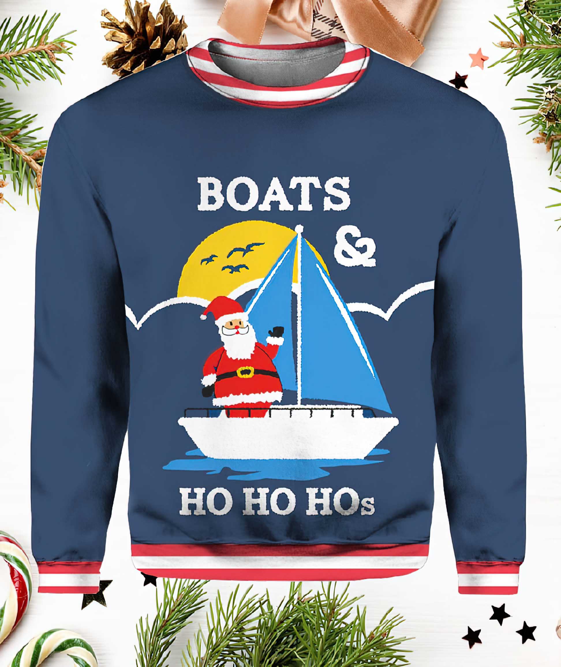 Boats Ho Ho Hos Ugly Christmas Sweater