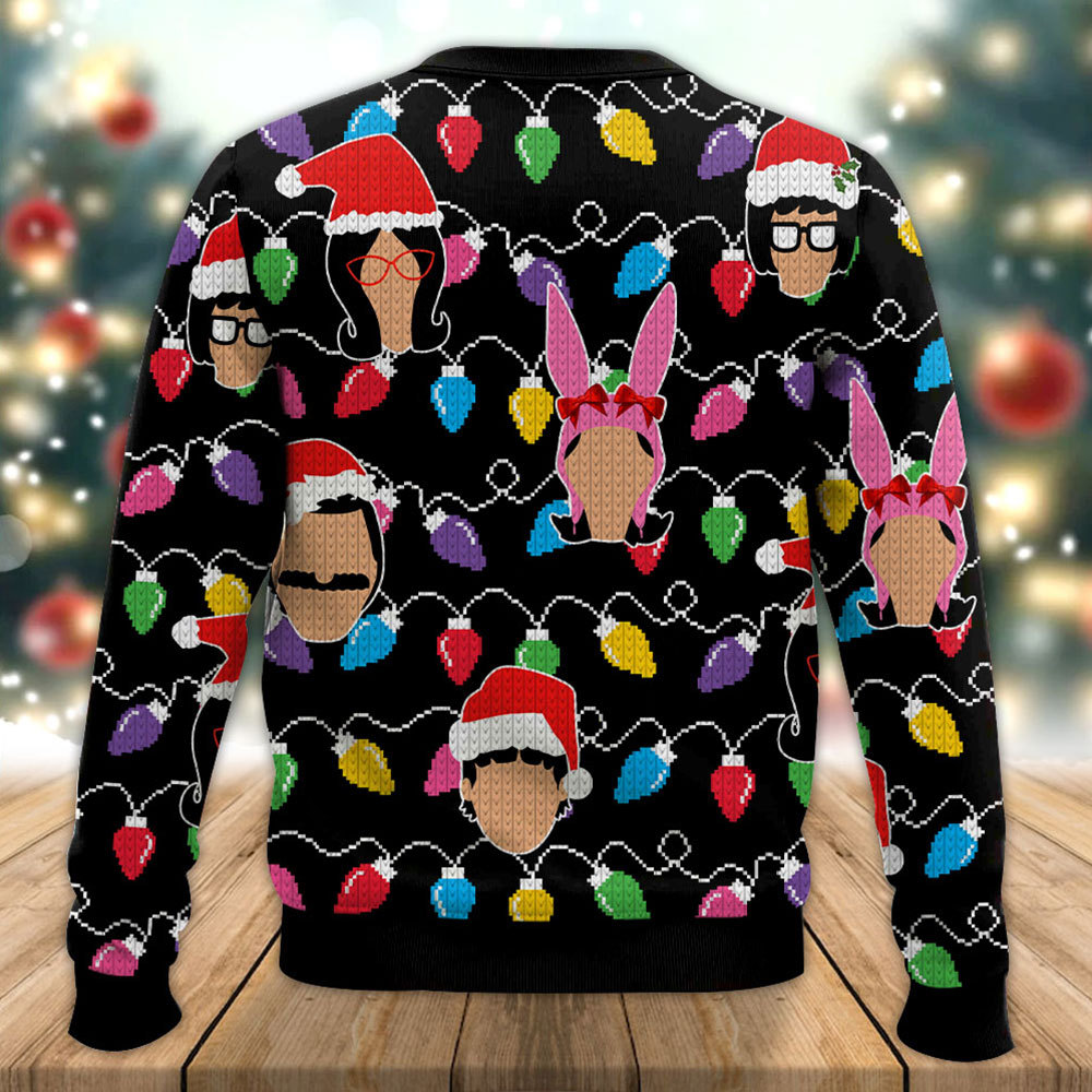 Bob’S Burgers Christmas Hats Holiday Christmas Leds Ugly Sweater Bob’S Burgers Christmas Hats Holiday Christmas Leds Ugly Sweater