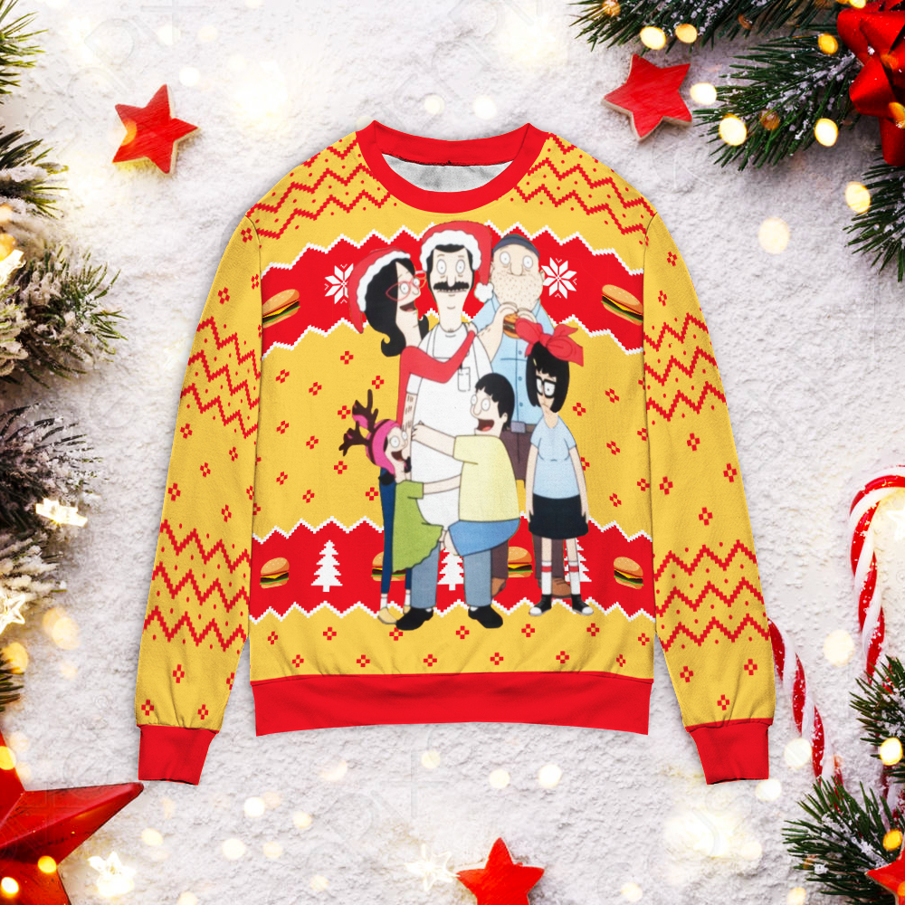 Bob’S Burgers Family Christmas Sweater Bob’S Burgers Family Christmas Sweater