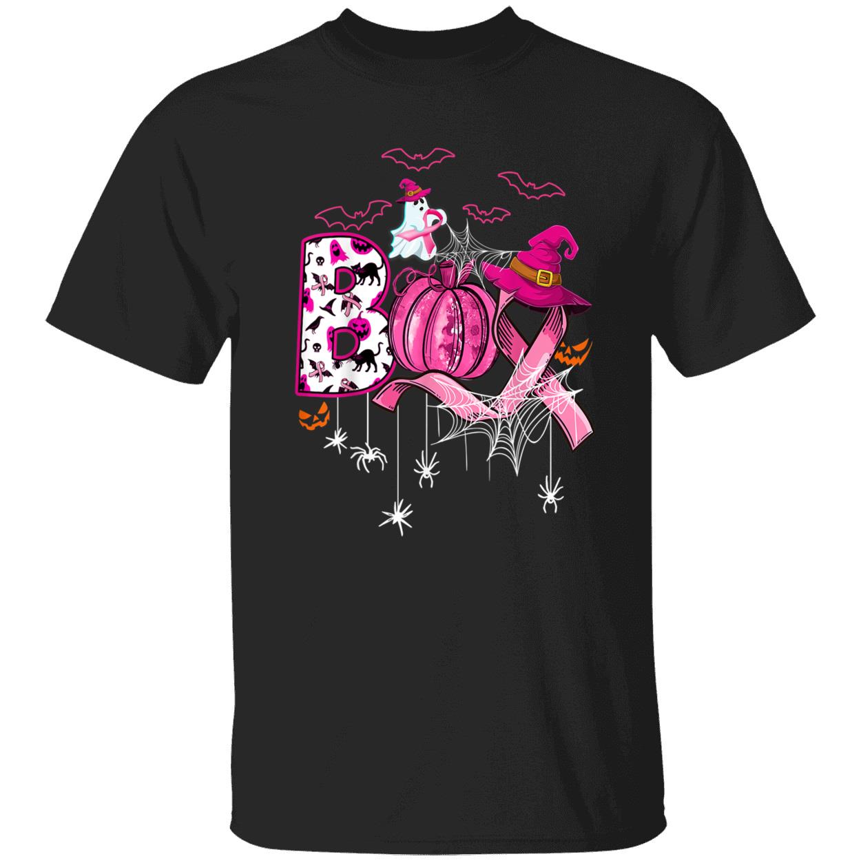 Boo Halloween Pumpkin Pink Ribbon Witch Breast Cancer Shirt Boo Halloween Pumpkin Pink Ribbon Witch Breast Cancer Shirt