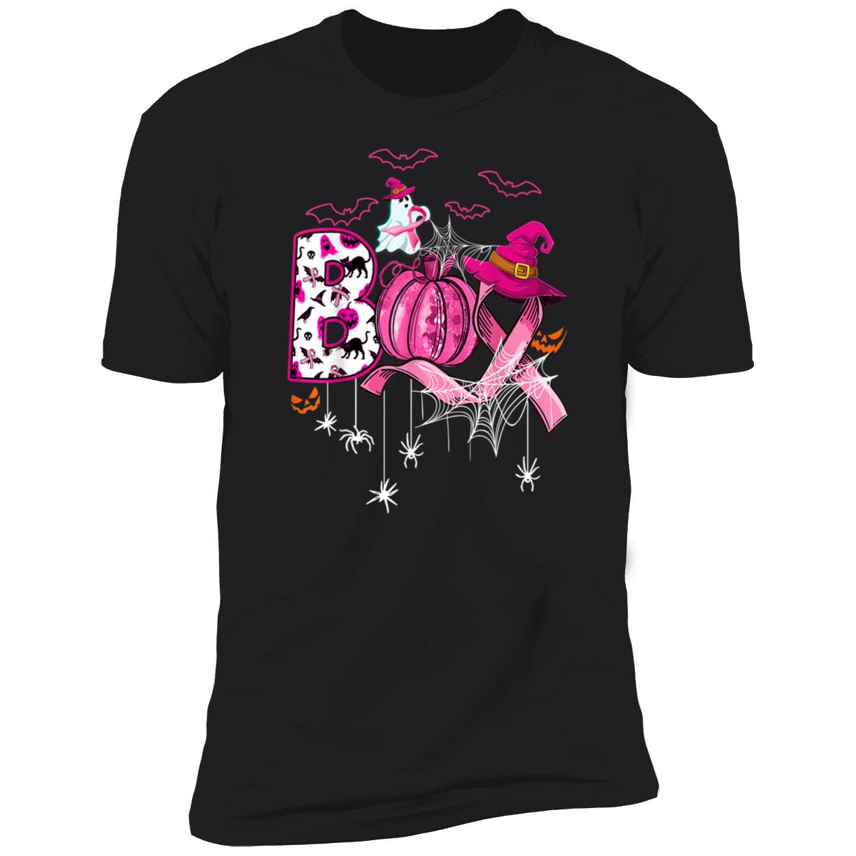 Boo Halloween Pumpkin Pink Ribbon Witch Breast Cancer Shirt Boo Halloween Pumpkin Pink Ribbon Witch Breast Cancer Shirt