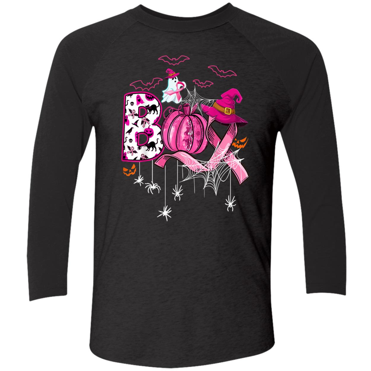 Boo Halloween Pumpkin Pink Ribbon Witch Breast Cancer Shirt Boo Halloween Pumpkin Pink Ribbon Witch Breast Cancer Shirt