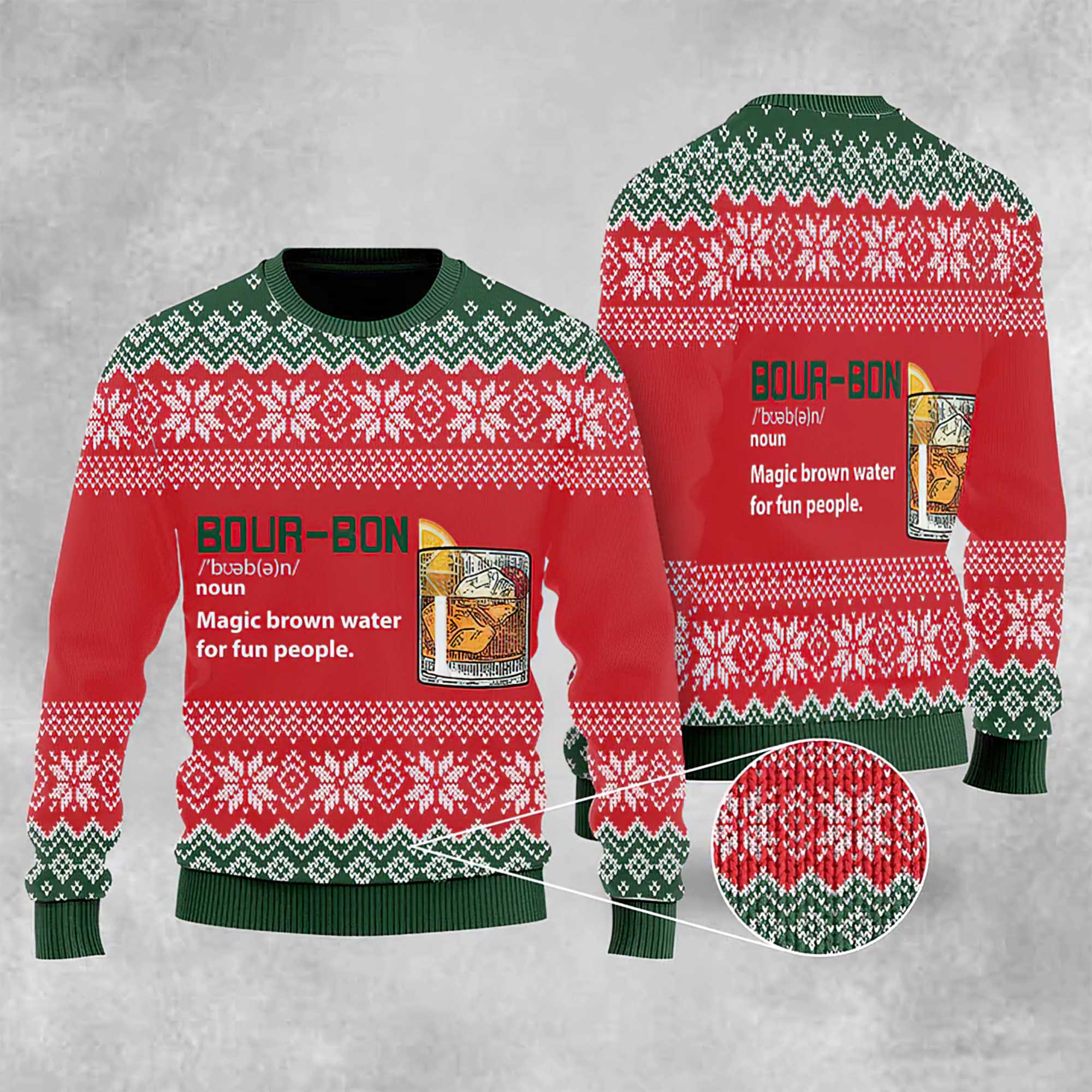 Bourbon Noun Magic Brown Water Ugly Christmas Sweater Bourbon Noun Magic Brown Water Ugly Christmas Sweater