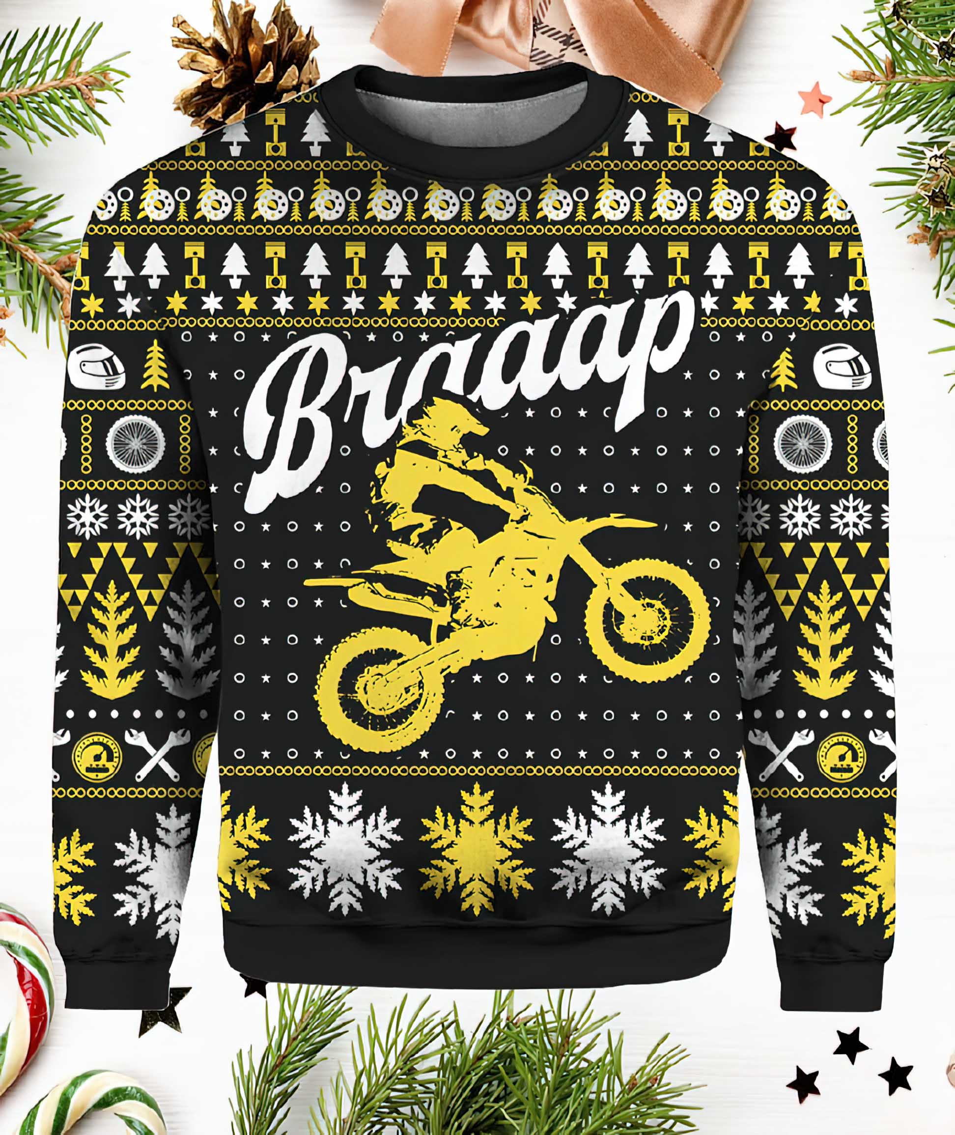 Braaap Moto Christmas Sweater Braaap Moto Christmas Sweater