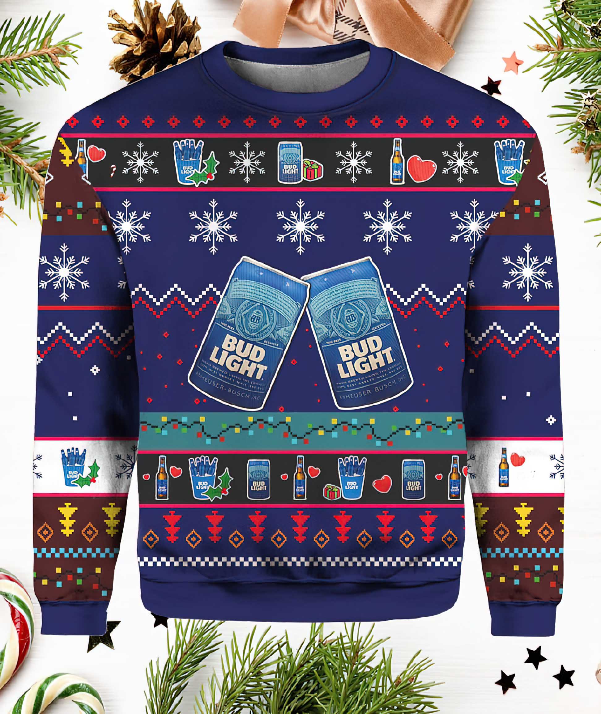 Bud Light Christmas Ugly Sweater Bud Light Christmas Ugly Sweater