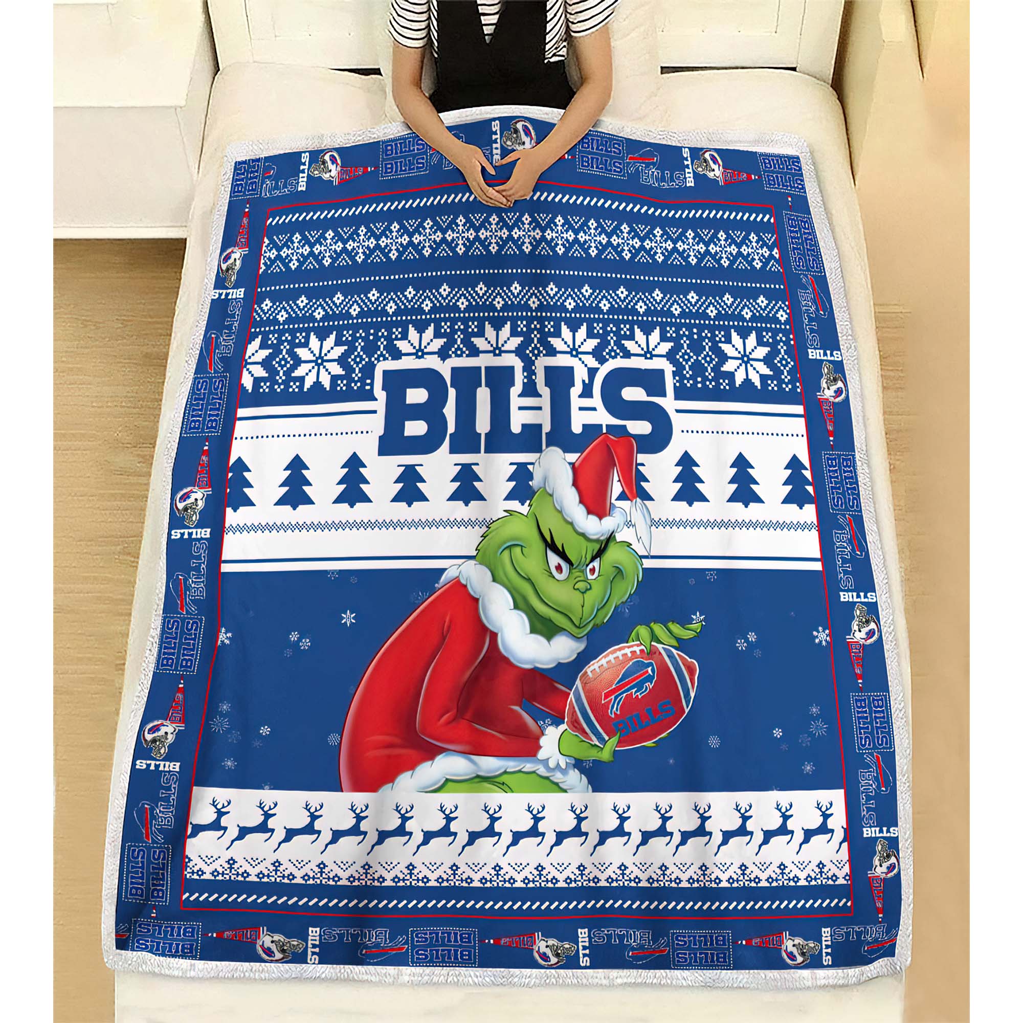 Buffalo Bills Grinch Blanket Buffalo Bills Grinch Blanket