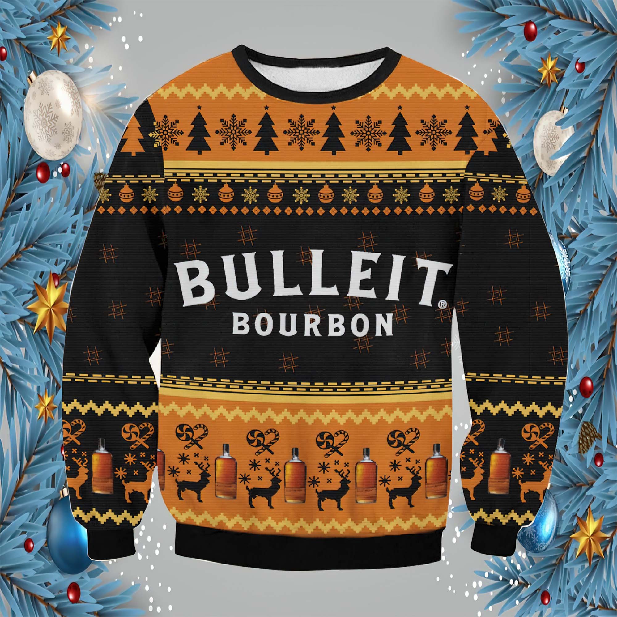 Bulleit Bourbon Christmas Sweater