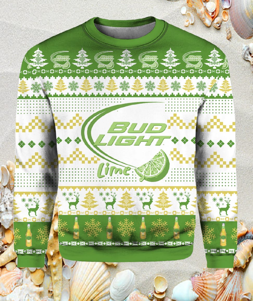 Bud Light Lime Christmas Ugly Sweater Bud Light Lime Christmas Ugly Sweater