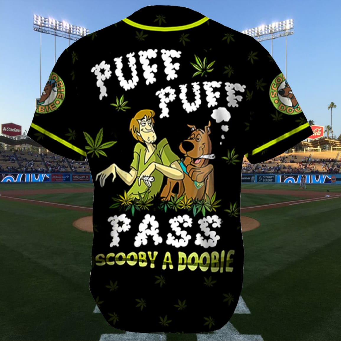 Scoobie Doobie Weed Puff Puff Pass Scooby A Doobie Baseball Jersey Scoobie Doobie Weed Puff Puff Pass Scooby A Doobie Baseball Jersey