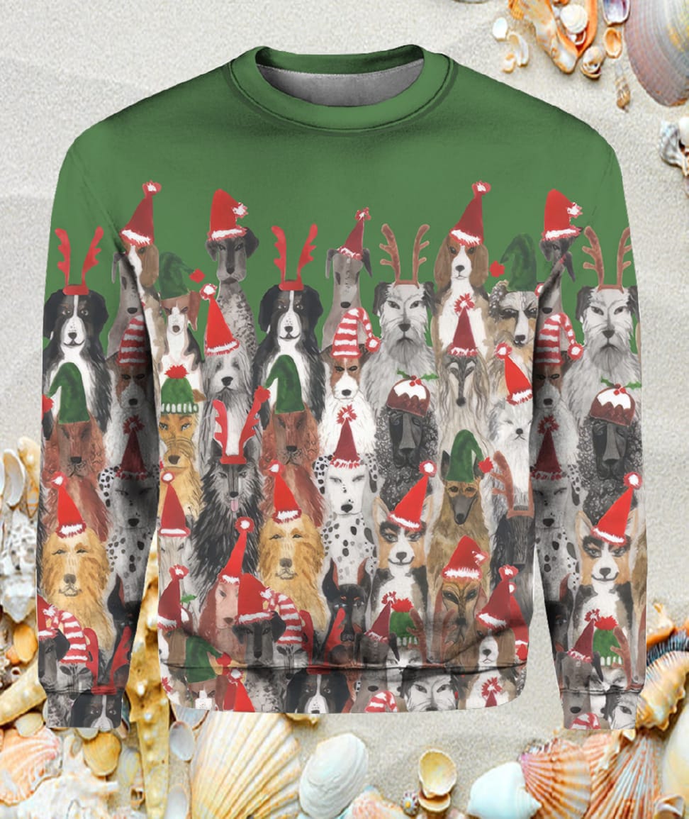 Christmas Dogs Print Casual Sweatshirt Christmas Dogs Print Casual Sweatshirt