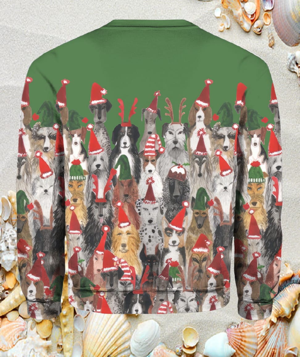 Christmas Dogs Print Casual Sweatshirt Christmas Dogs Print Casual Sweatshirt