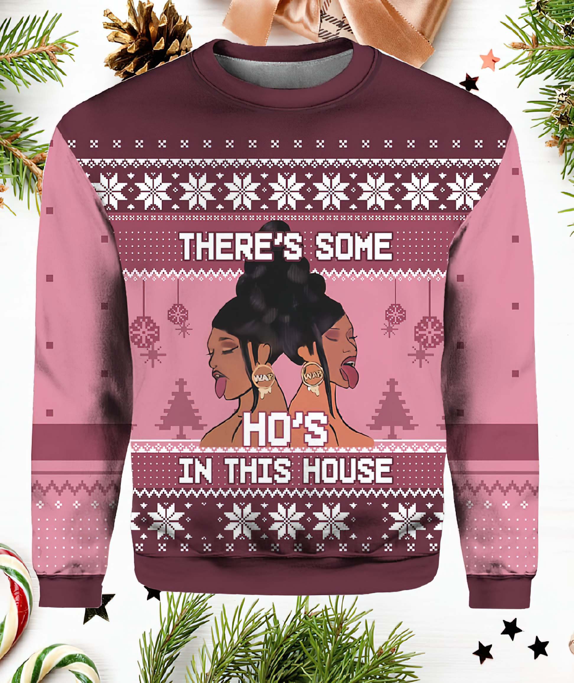 Cardi B There’S Some Ho’S In This House Christmas Sweater