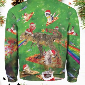 Cat T-Rex Pizza Fest Ugly Christmas Sweater 1 Cat And T rex Pizza Fest Ugly Christmas Sweater1.jpg