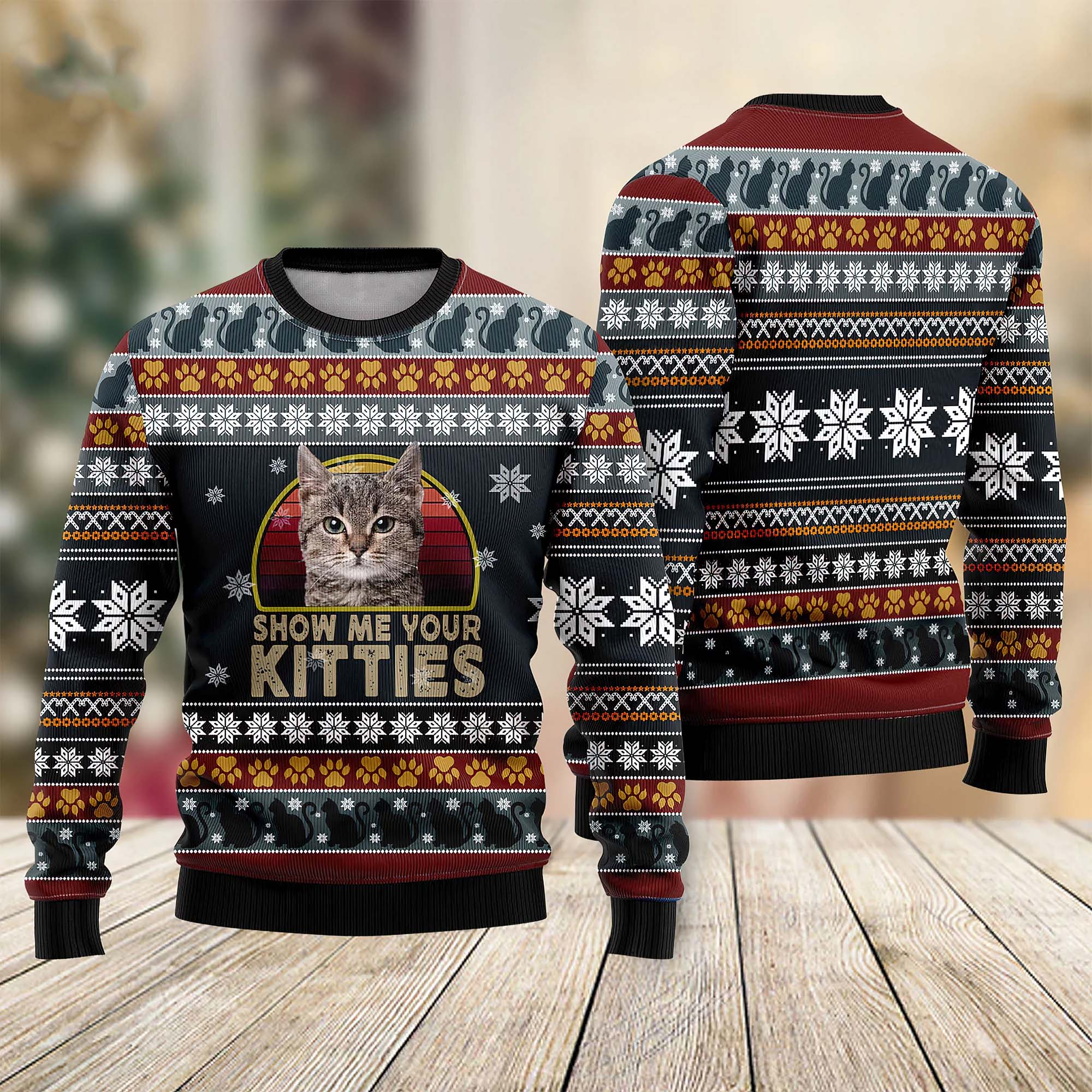 Cat Show Me Your Kitties Ugly Christmas Sweater Cat Show Me Your Kitties Ugly Christmas Sweater