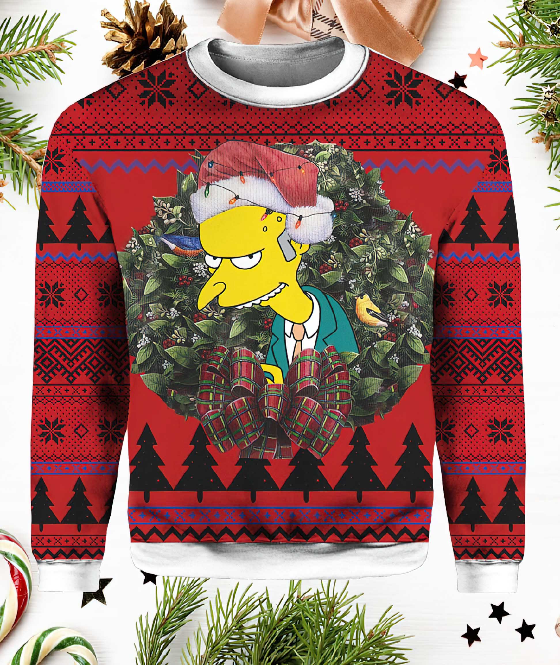 Charles Montgomery Burns Simpsons Mc Ugly Christmas Sweater Charles Montgomery Burns Simpsons Mc Ugly Christmas Sweater