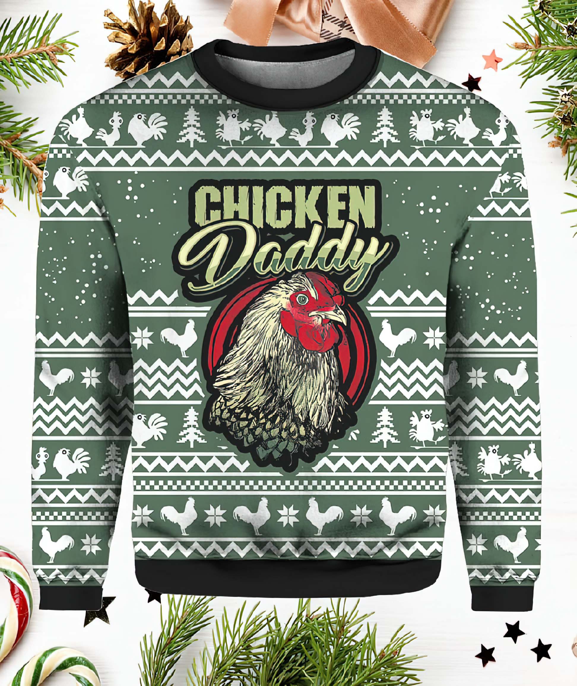 Chicken Daddy Ugly Christmas Sweater Chicken Daddy Ugly Christmas Sweater