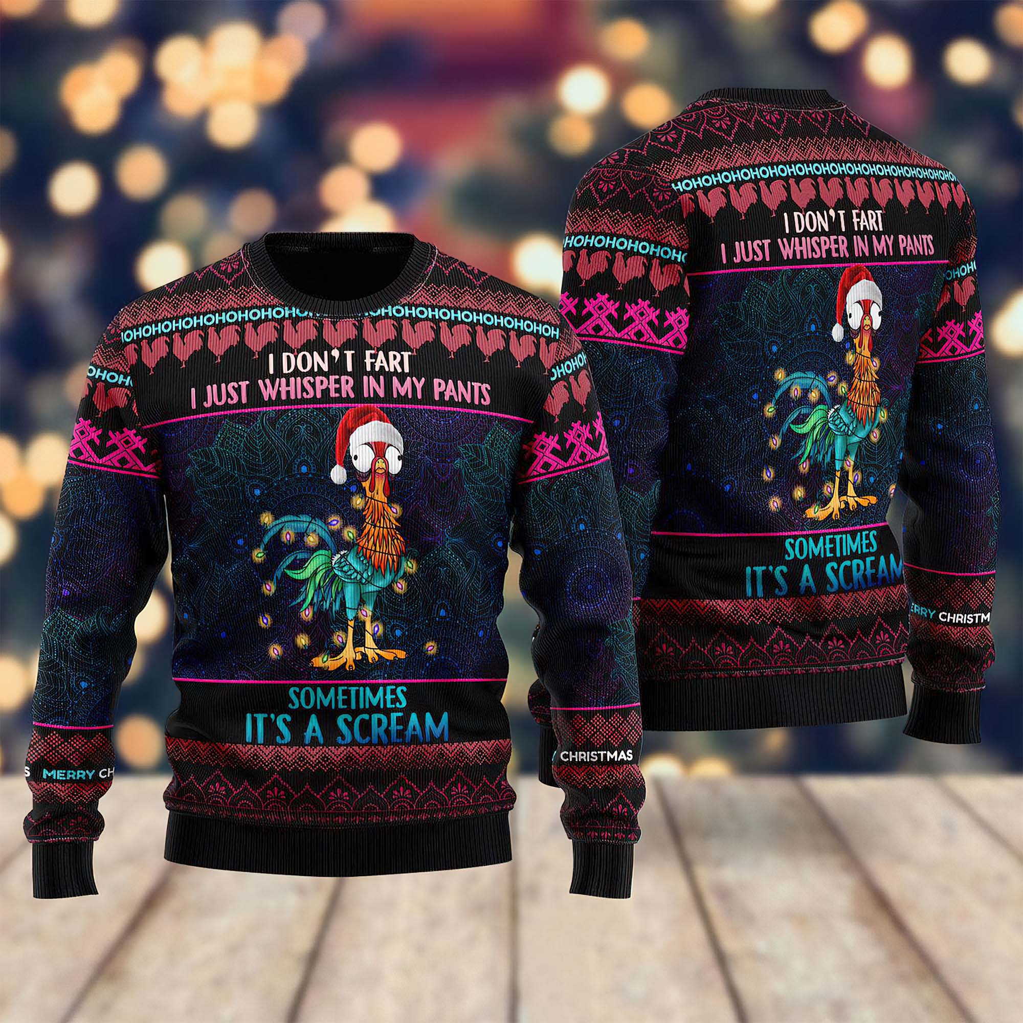 Chicken I Don’T Fart I Just Whisper In My Pants Uglt Christmas Sweater