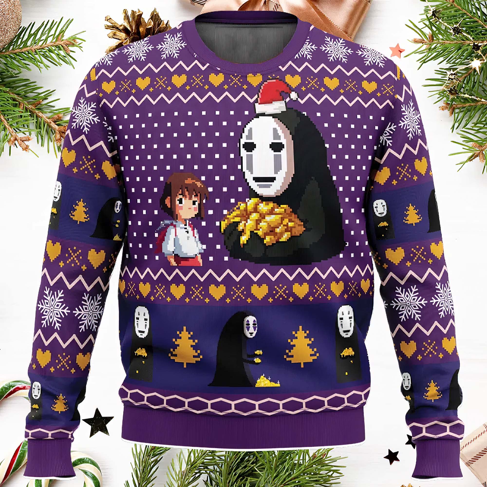 Chihiro And No Face Spirited Away Ugly Christmas Sweater Chihiro And No Face Spirited Away Ugly Christmas Sweater