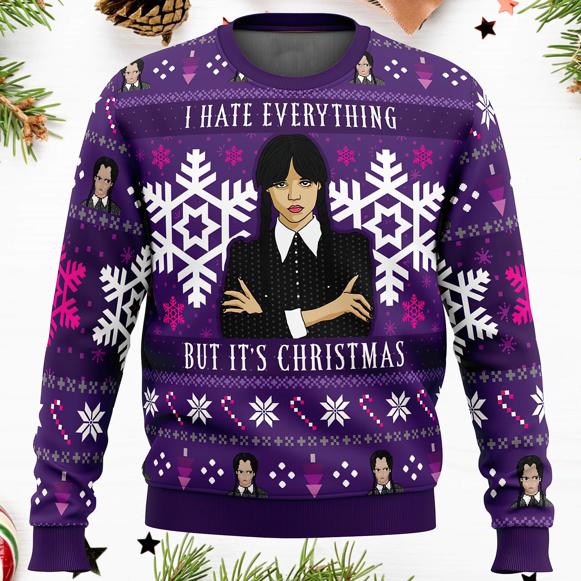 Christmas Wednesday Adams Family Ugly Christmas Sweater Christmas Wednesday Adams Family Ugly Christmas Sweater