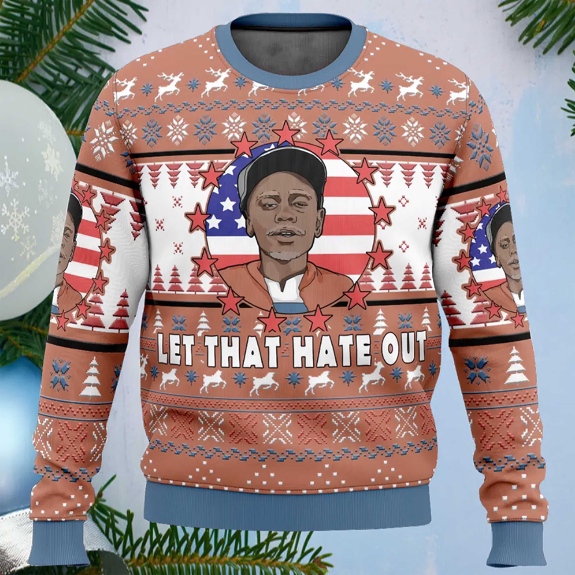 Clayton Bigsby Let That Hate Out Chappelles Show Ugly Christmas Sweater Clayton Bigsby Let That Hate Out Chappelles Show Ugly Christmas Sweater
