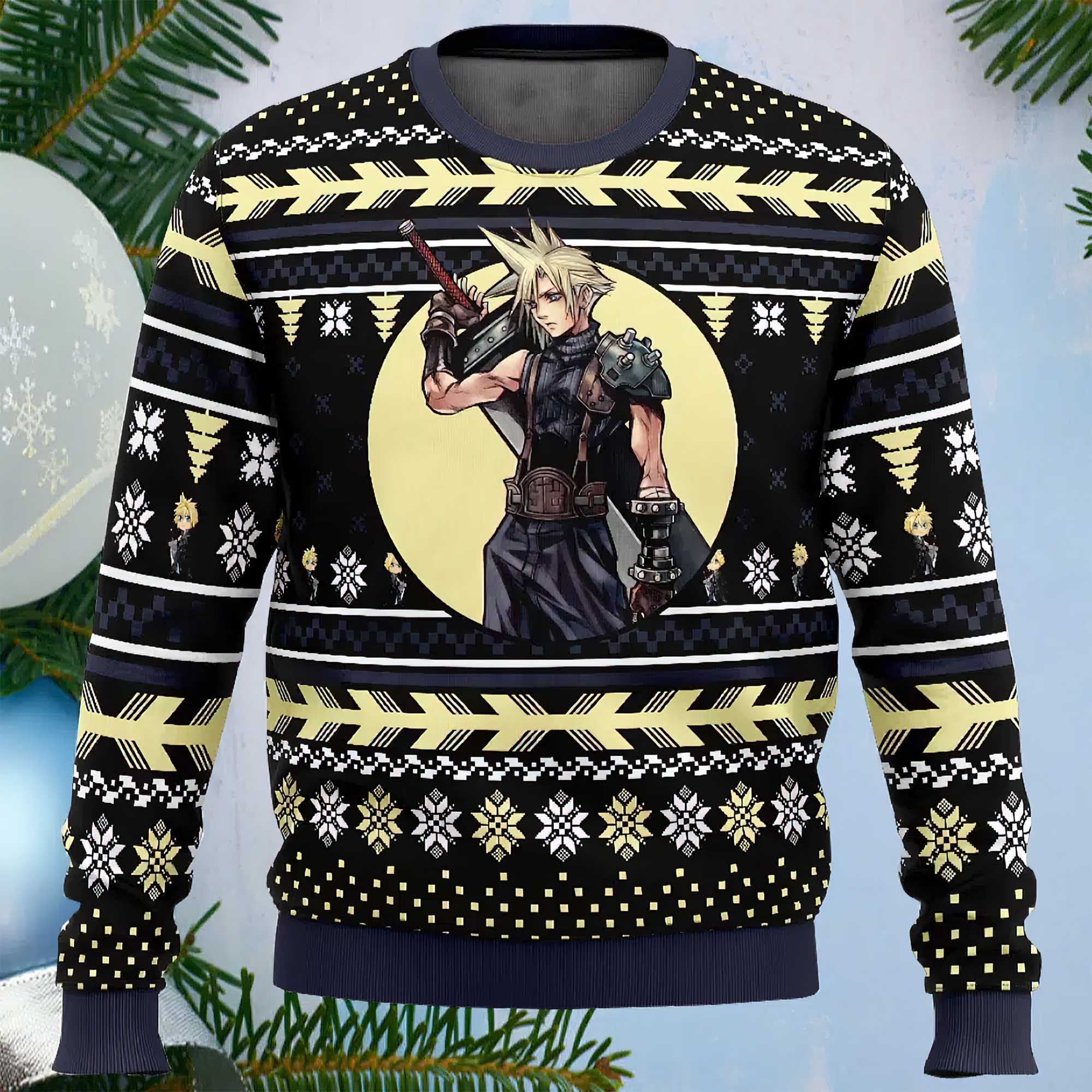 Cloud Final Fantasy Ugly Christmas Sweater Cloud Final Fantasy Ugly Christmas Sweater