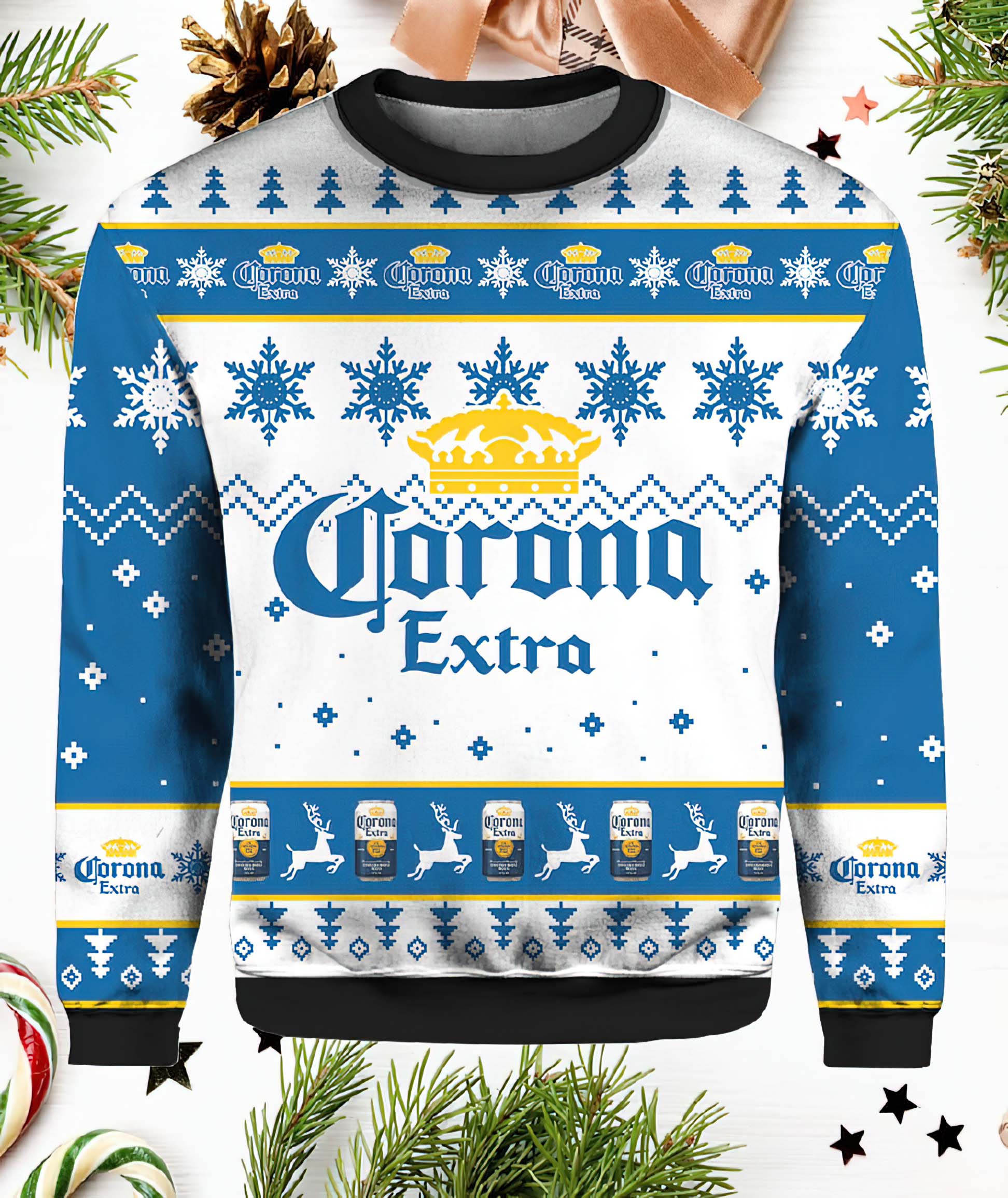 Corona Extra Custom Name Ugly Christmas Sweater Corona Extra Custom Name Ugly Christmas Sweater