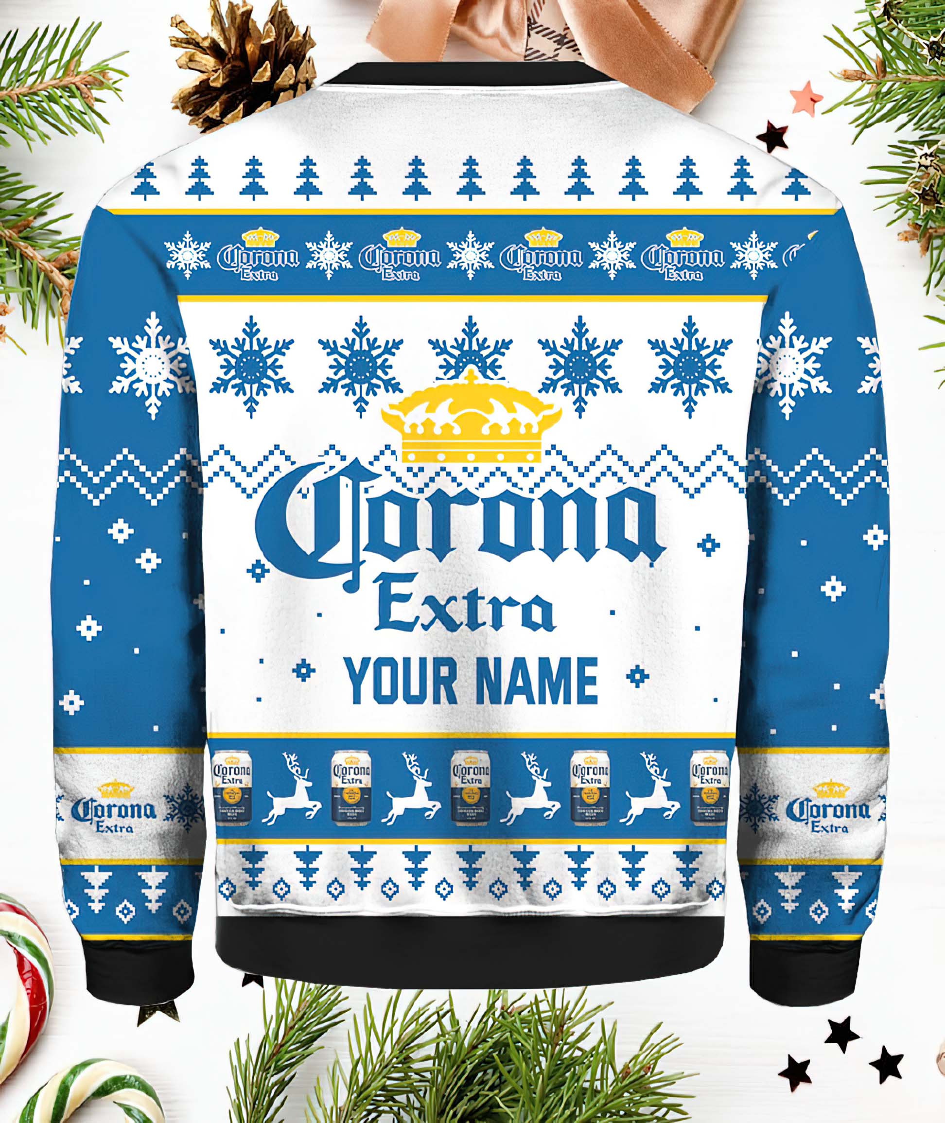 Corona Extra Custom Name Ugly Christmas Sweater Corona Extra Custom Name Ugly Christmas Sweater