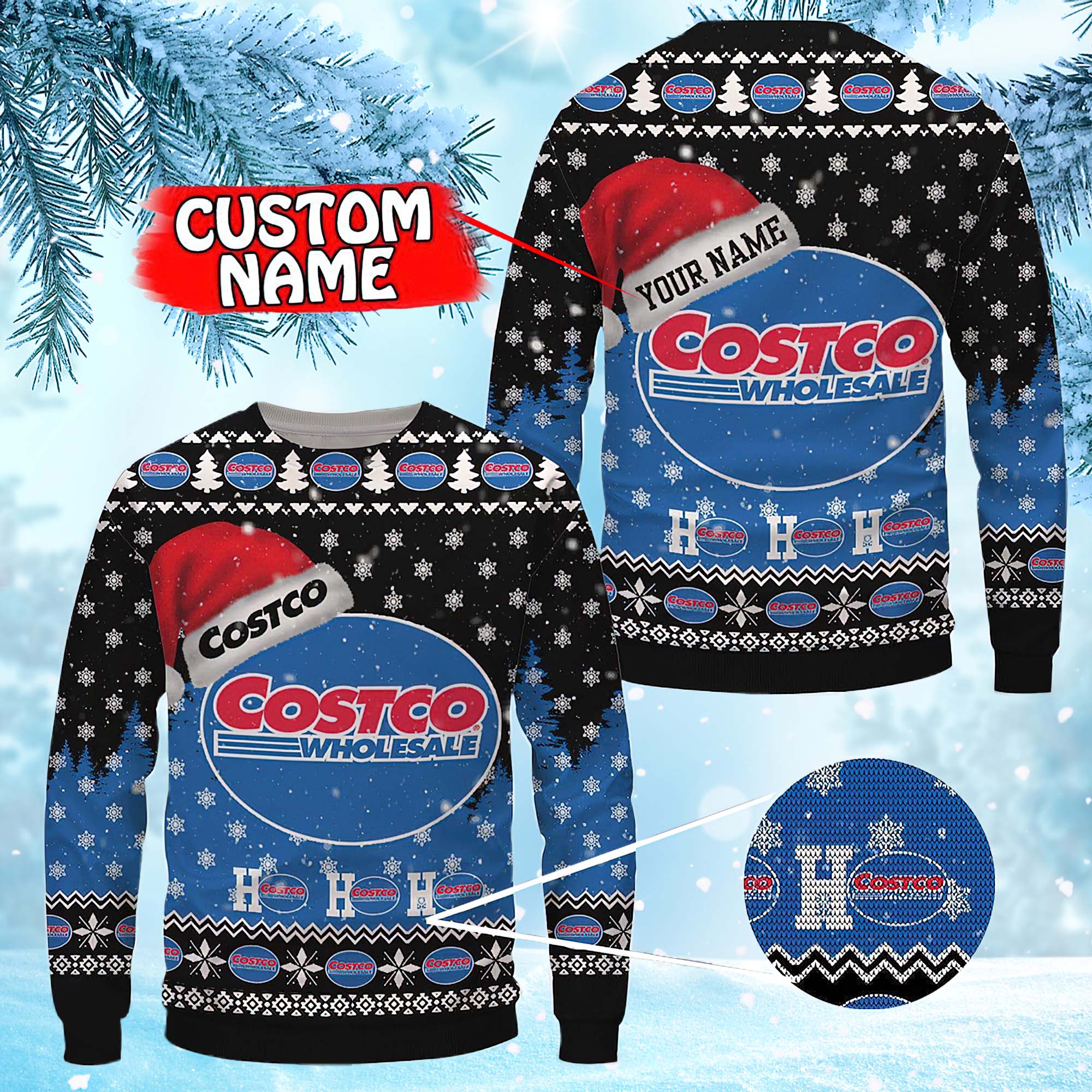 Custom Name Costco Ugly Christmas Sweater Custom Name Costco Ugly Christmas Sweater