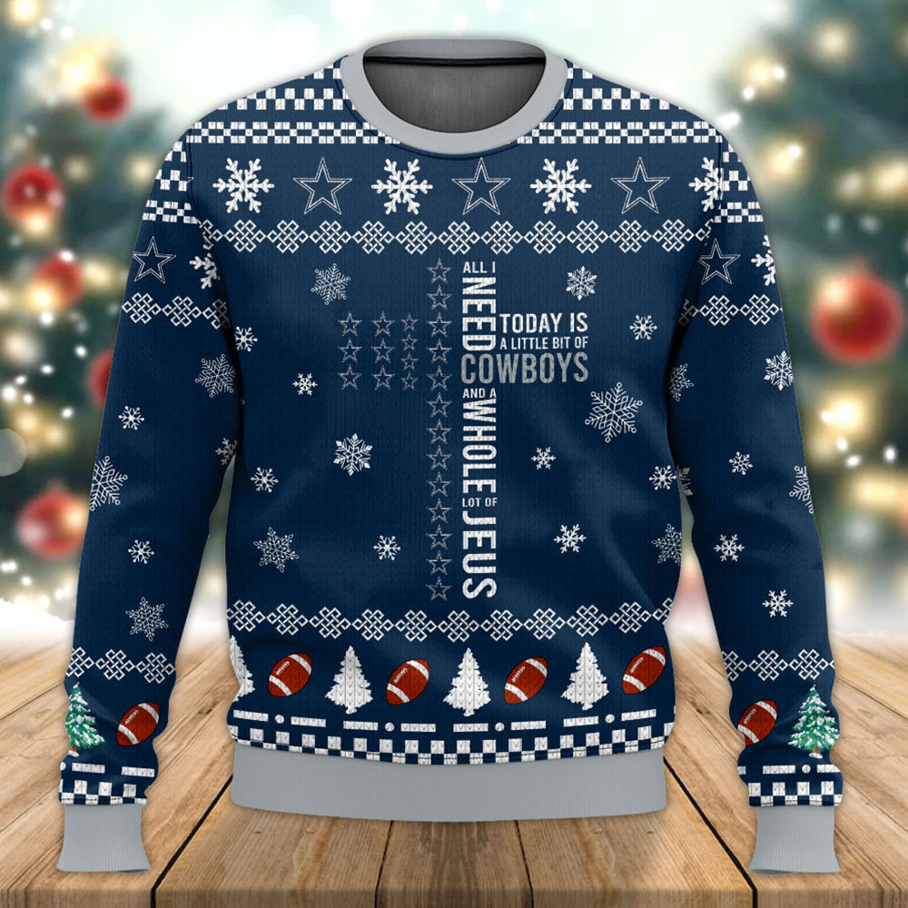 Cowboys Cross Ugly Christmas Sweater