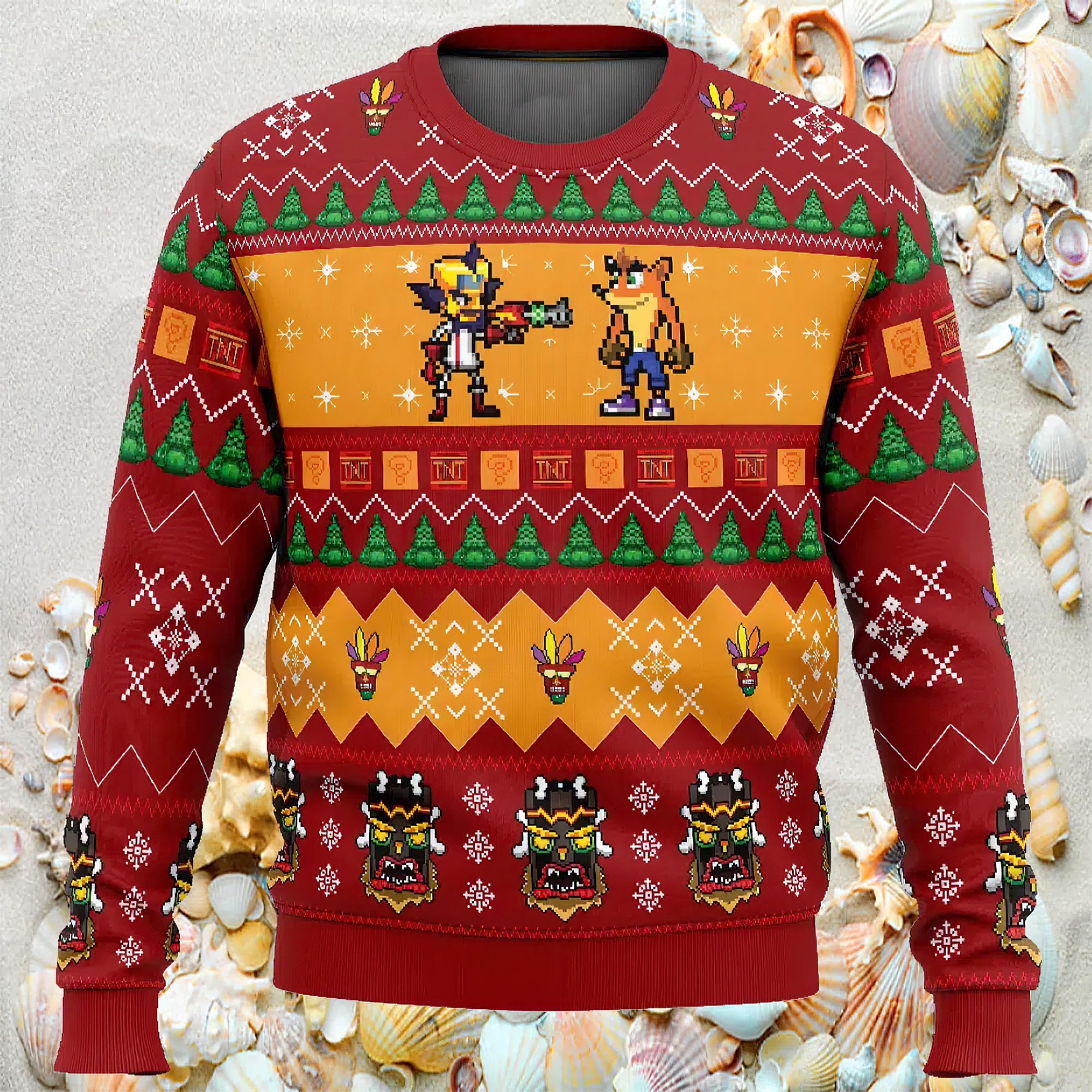 Crash And Doc Neo Crash Bandicoot Ugly Christmas Sweater