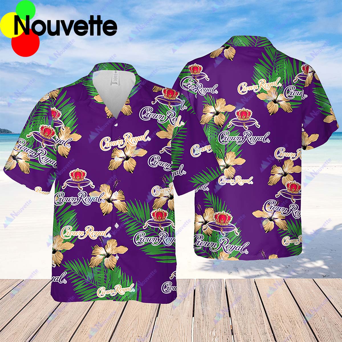 Crown Royal Hibiscus Flower Hawaiian Shirt