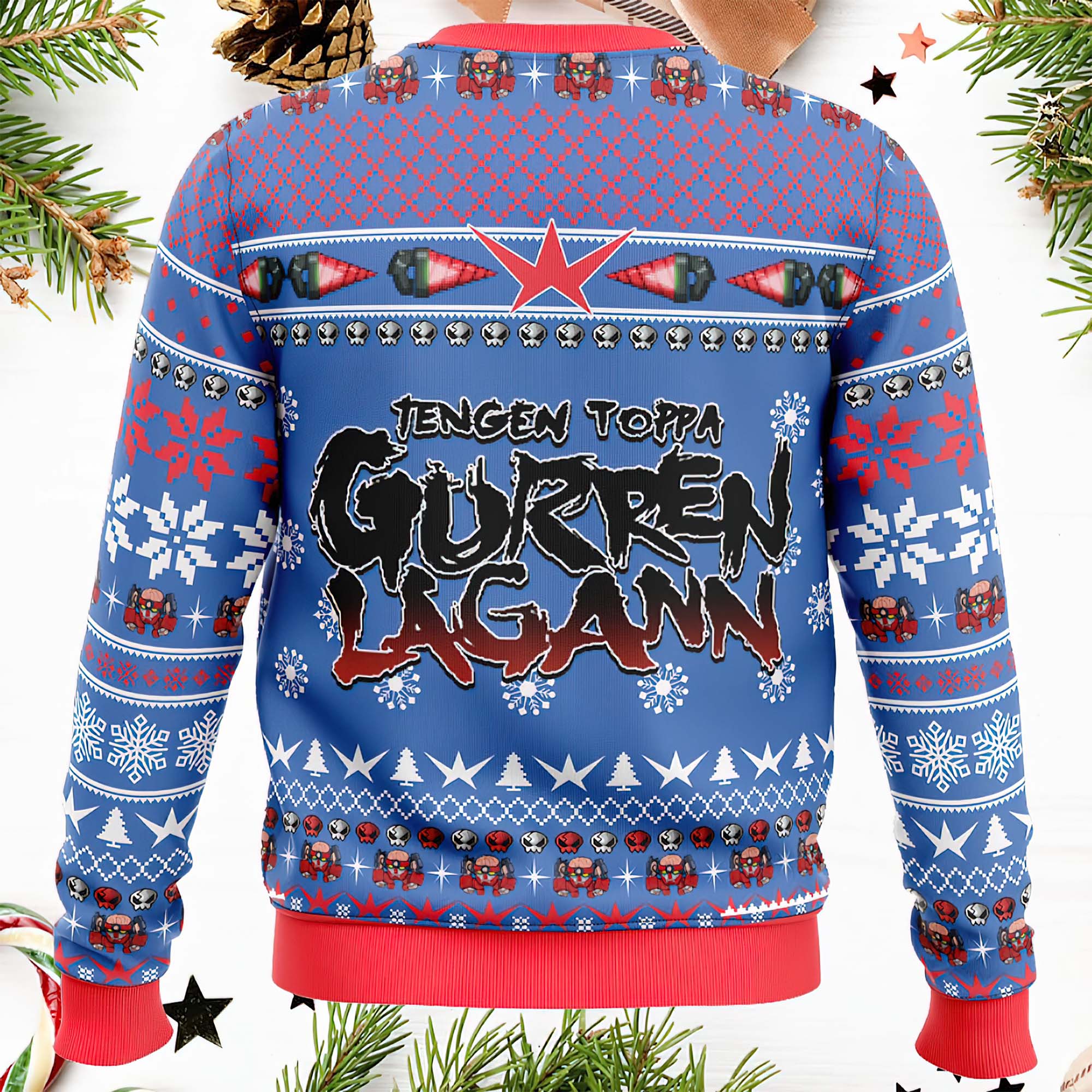Dai-Gurren Tengen Toppa Gurren Lagann Ugly Christmas Sweater Dai-Gurren Tengen Toppa Gurren Lagann Ugly Christmas Sweater