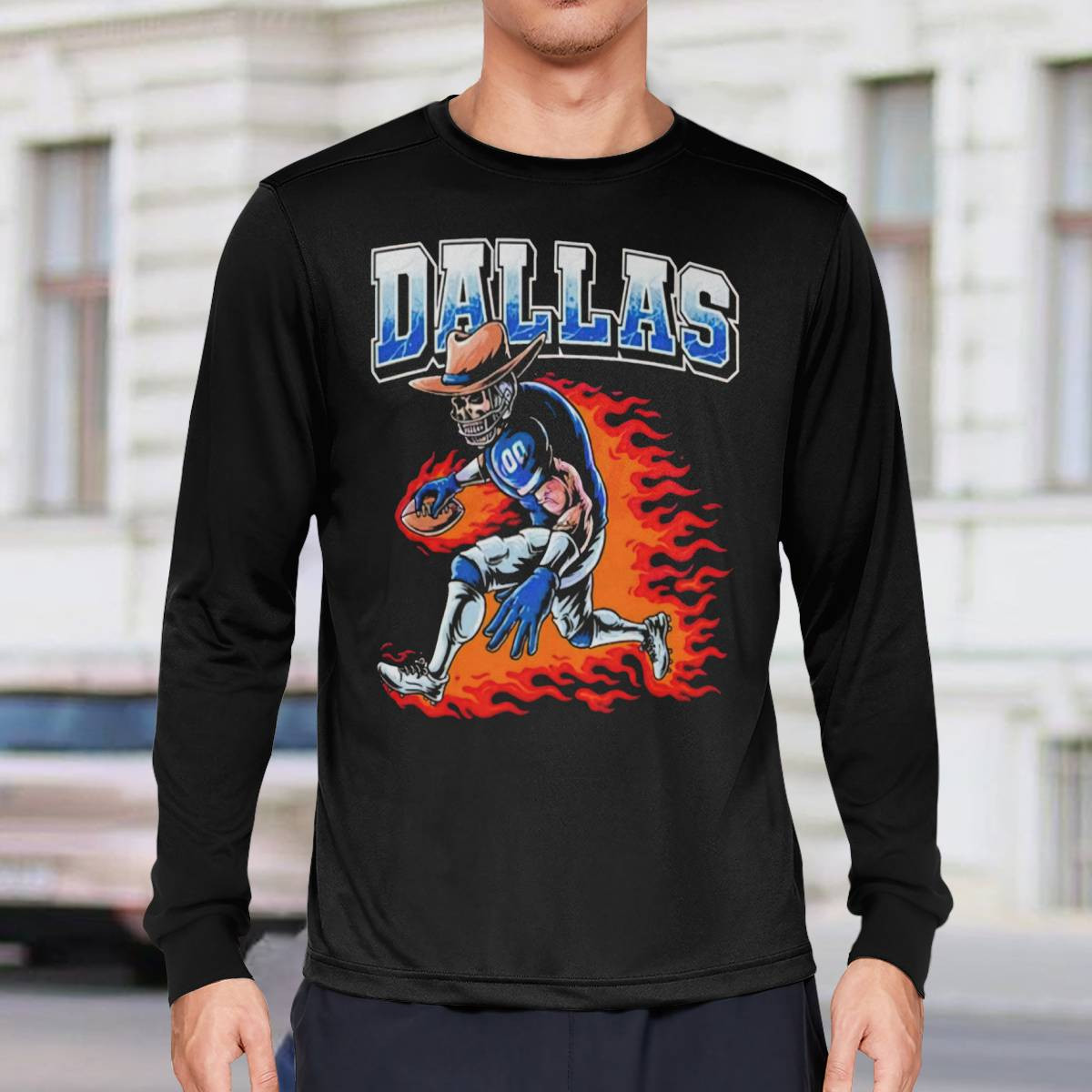 Cowboys Flaming Skeleton Player Shirt Cowboys Flaming Skeleton Player Shirt