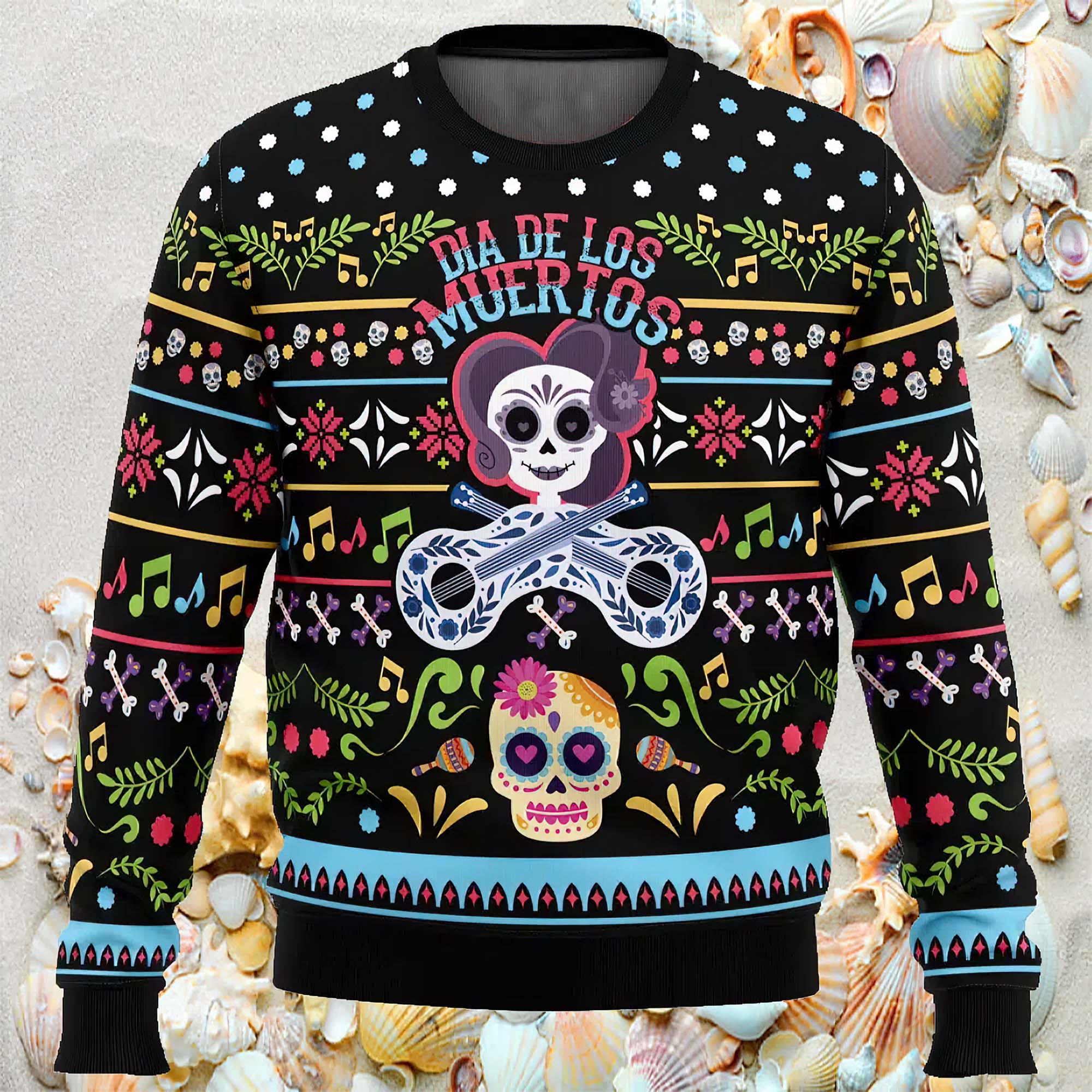 Day Of The Dead Ugly Christmas Sweater Day Of The Dead Ugly Christmas Sweater