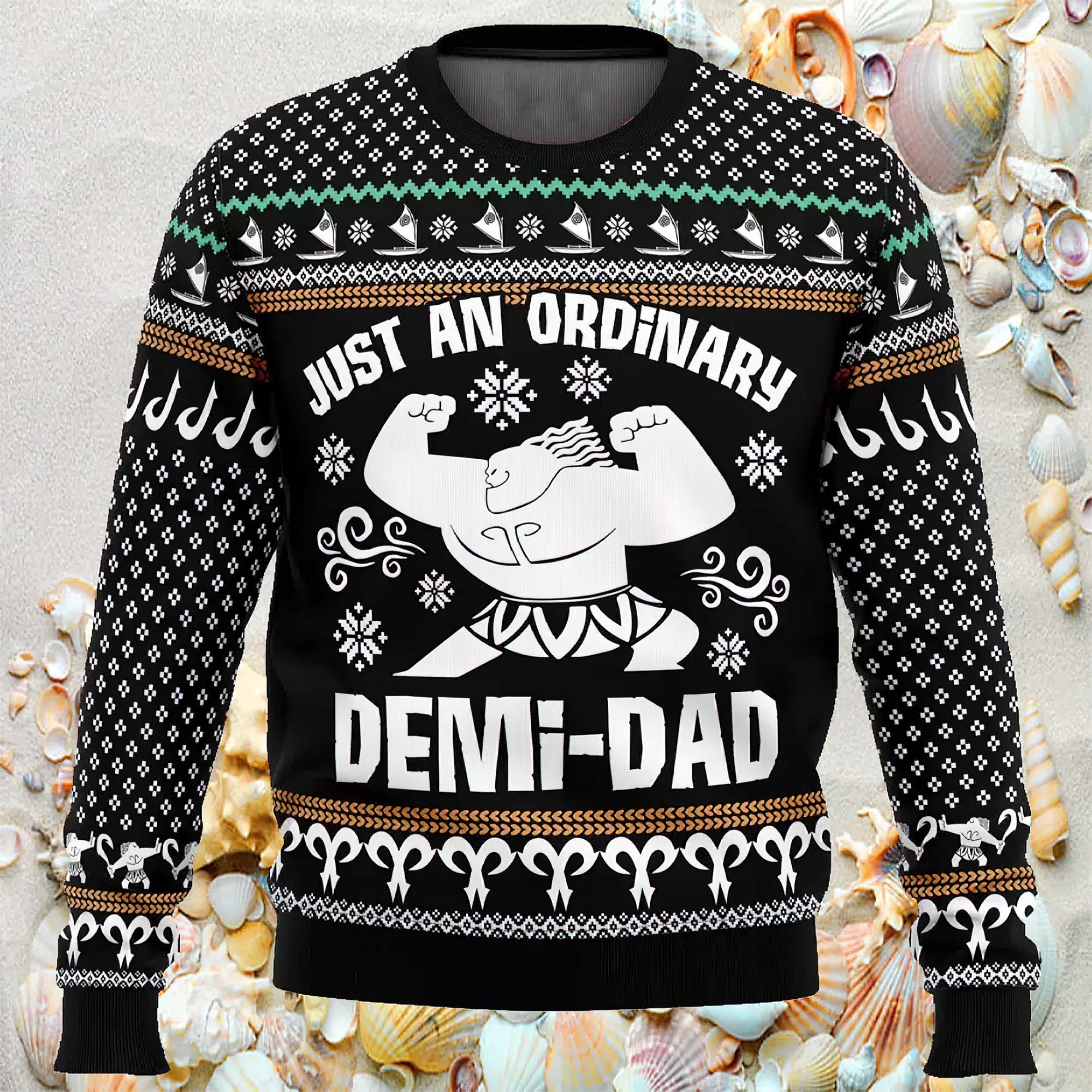 Demi Dad Moana Ugly Christmas Sweater Demi Dad Moana Ugly Christmas Sweater