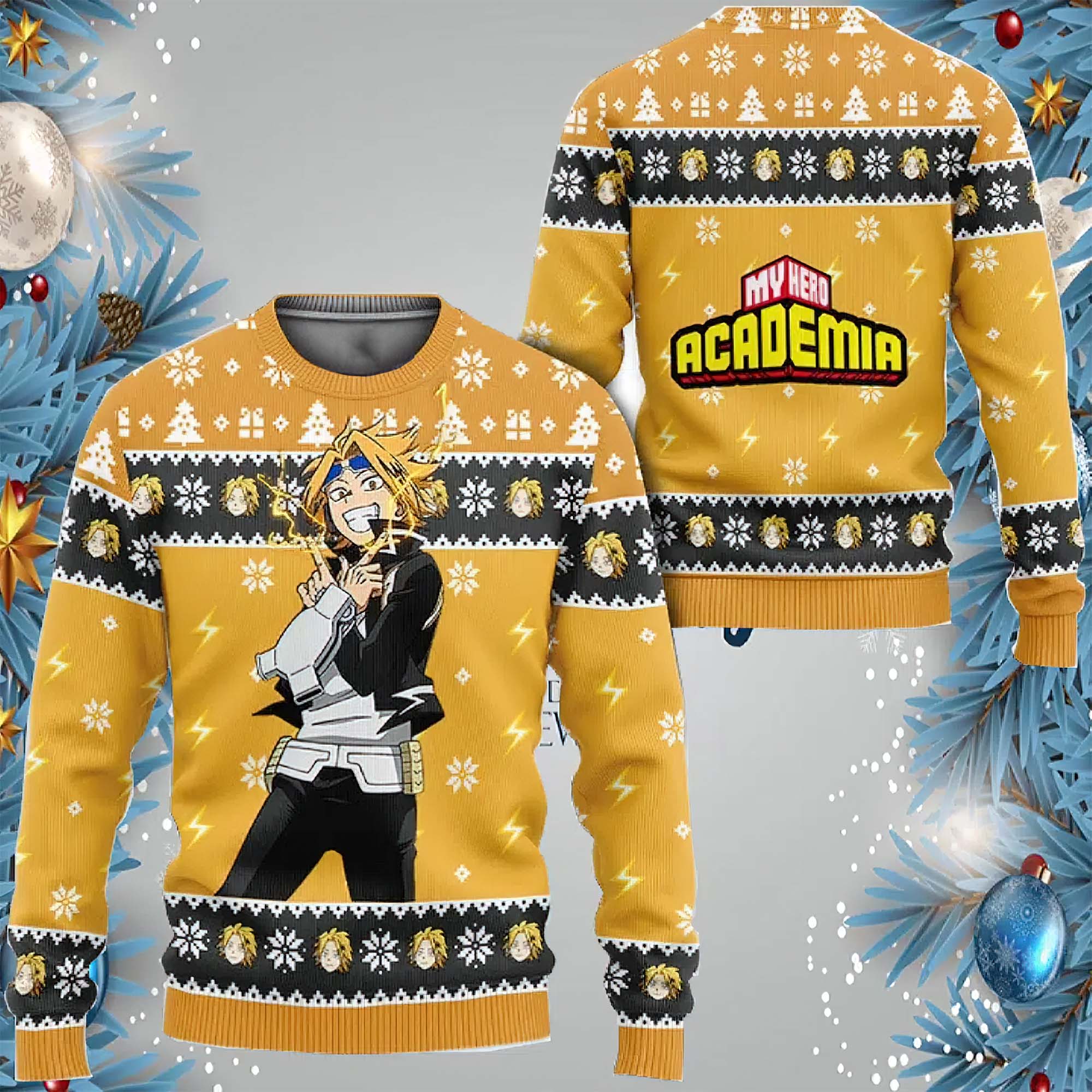 Denki Kaminari Anime Ugly Christmas Sweater