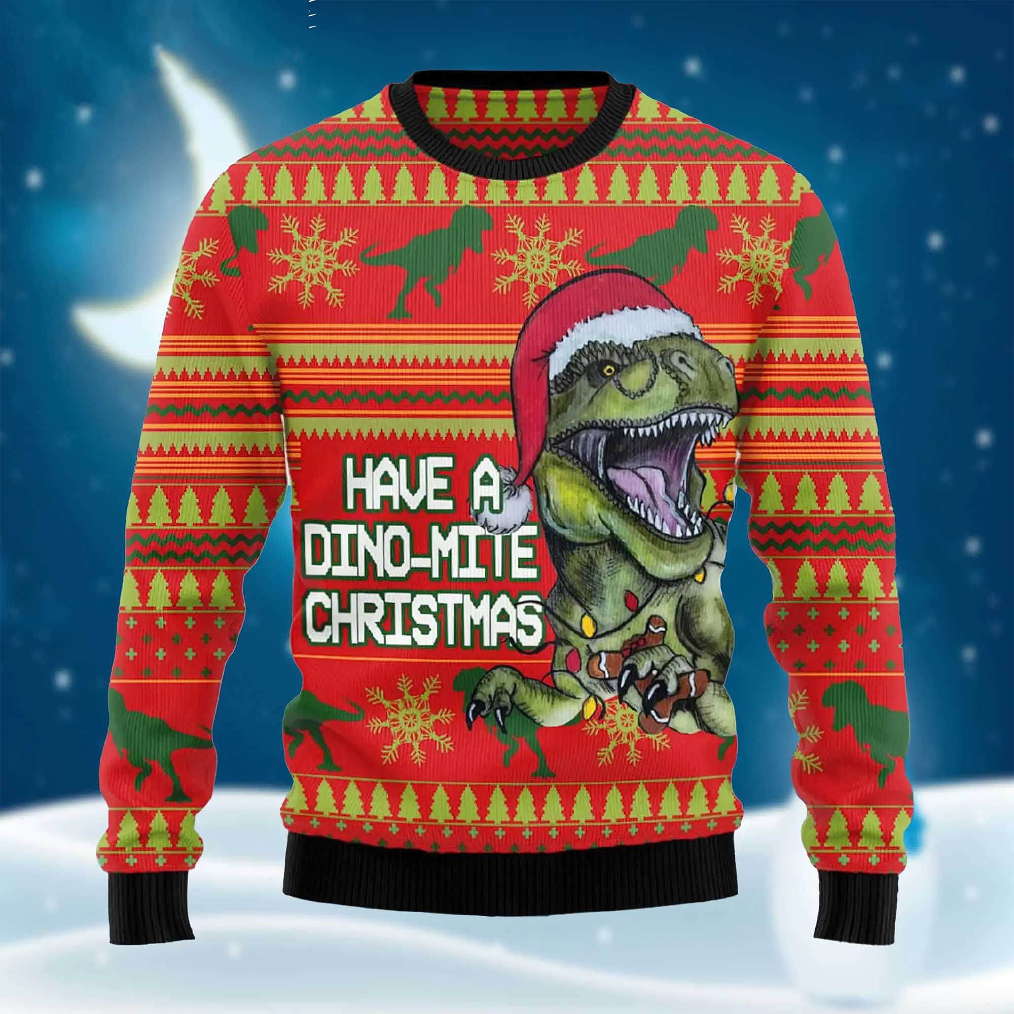 Dinosaur Funny Ugly Christmas Sweater Dinosaur Funny Ugly Christmas Sweater