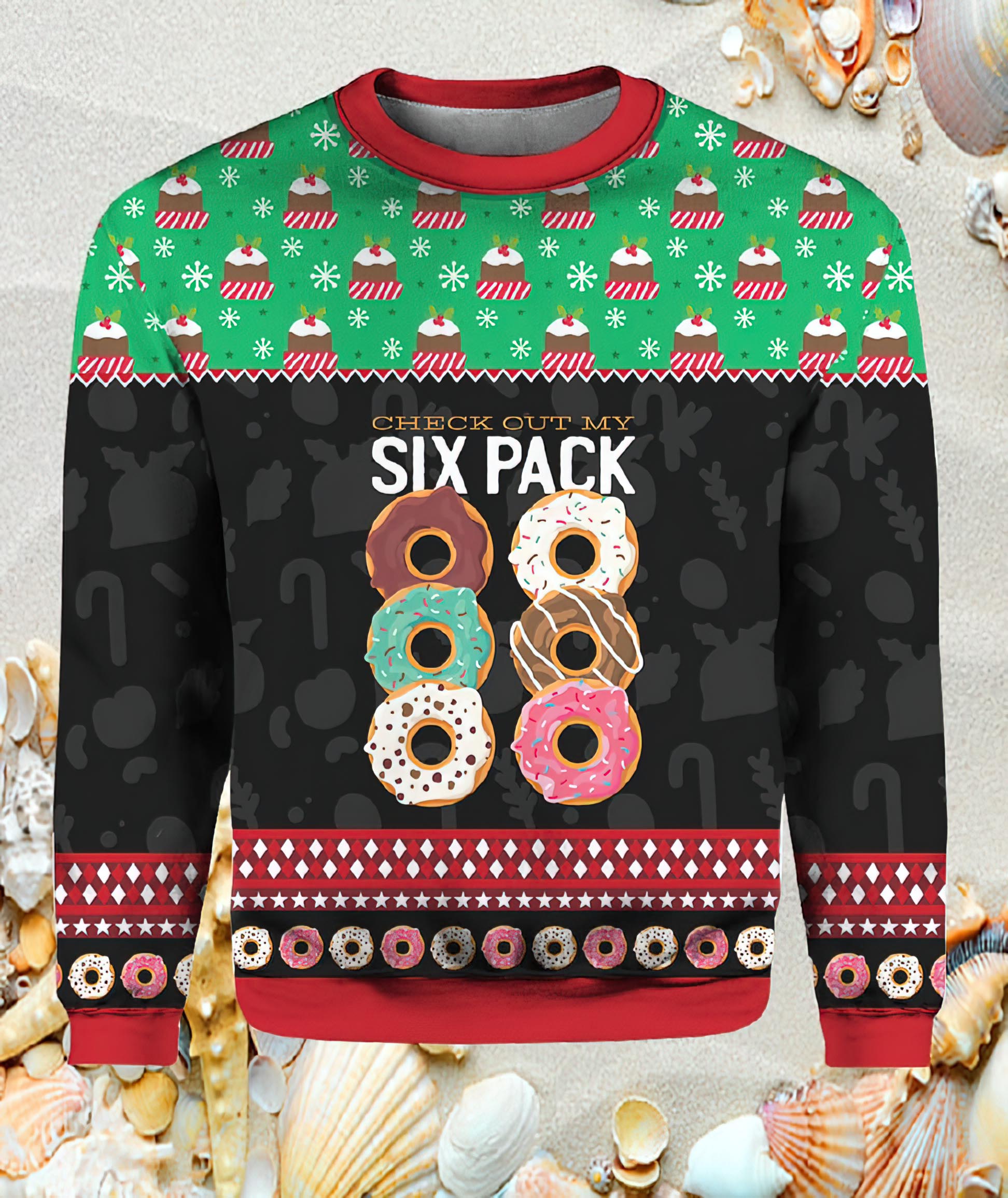Donut Six Pack Ugly Christmas Sweater