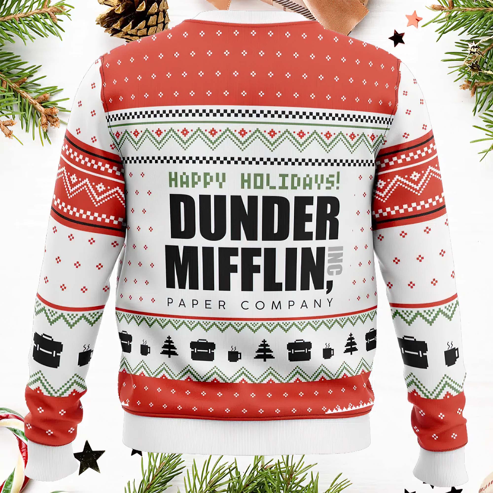 Dunder Mifflin The Office Ugly Christmas Sweater Dunder Mifflin The Office Ugly Christmas Sweater