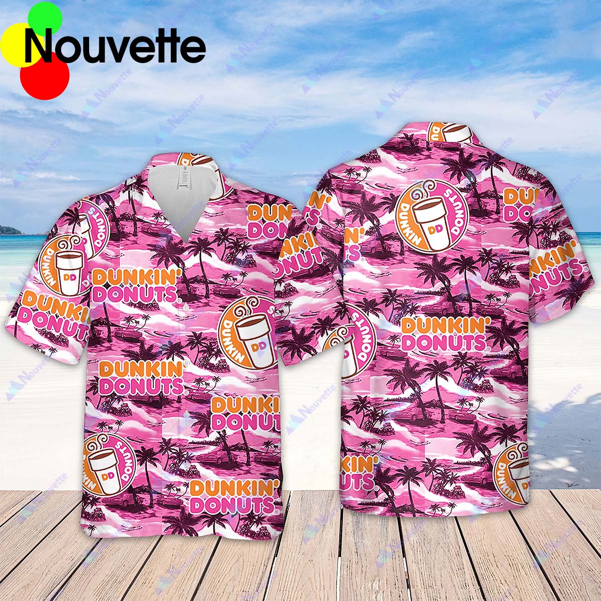 Dunkin Donuts Coconut Tree Pattern Hawaiian Shirt Dunkin Donuts Coconut Tree Pattern Hawaiian Shirt