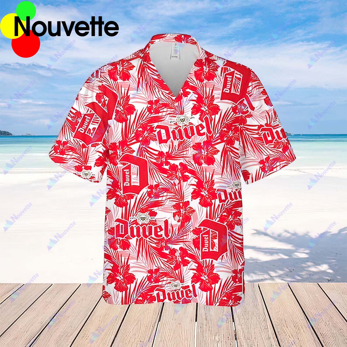 Duvel Beer Tropical Flowers Pattern Shirt Duvel Beer Tropical Flowers Pattern Shirt
