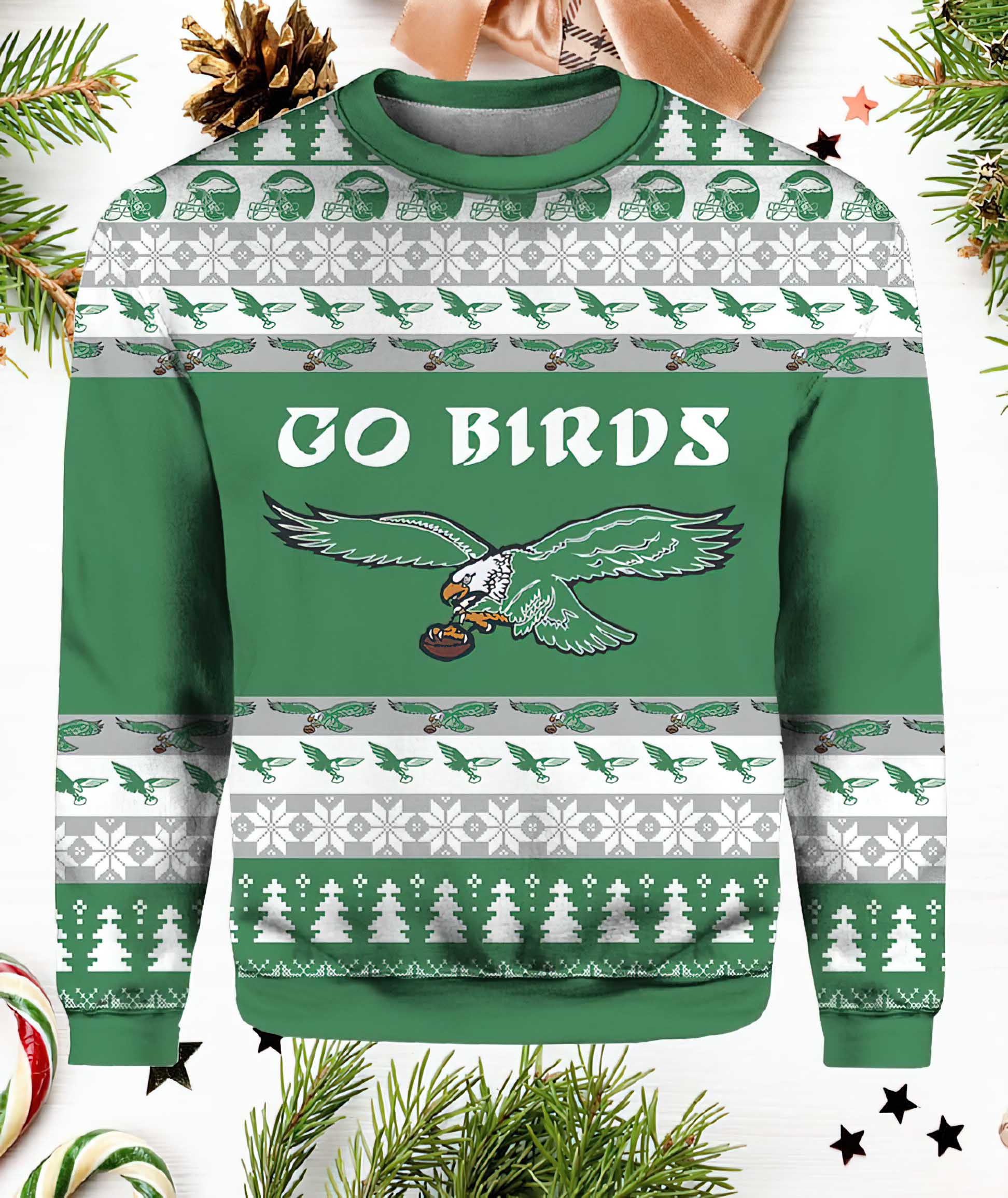 Eagles Go Birds Christmas Ugly Sweater Eagles Go Birds Christmas Ugly Sweater