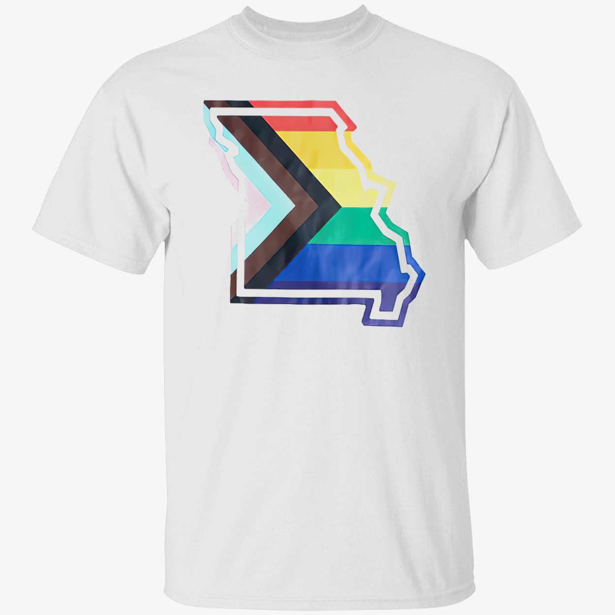 Missouri Outline Progress Pride Flag Shirt Missouri Outline Progress Pride Flag Shirt