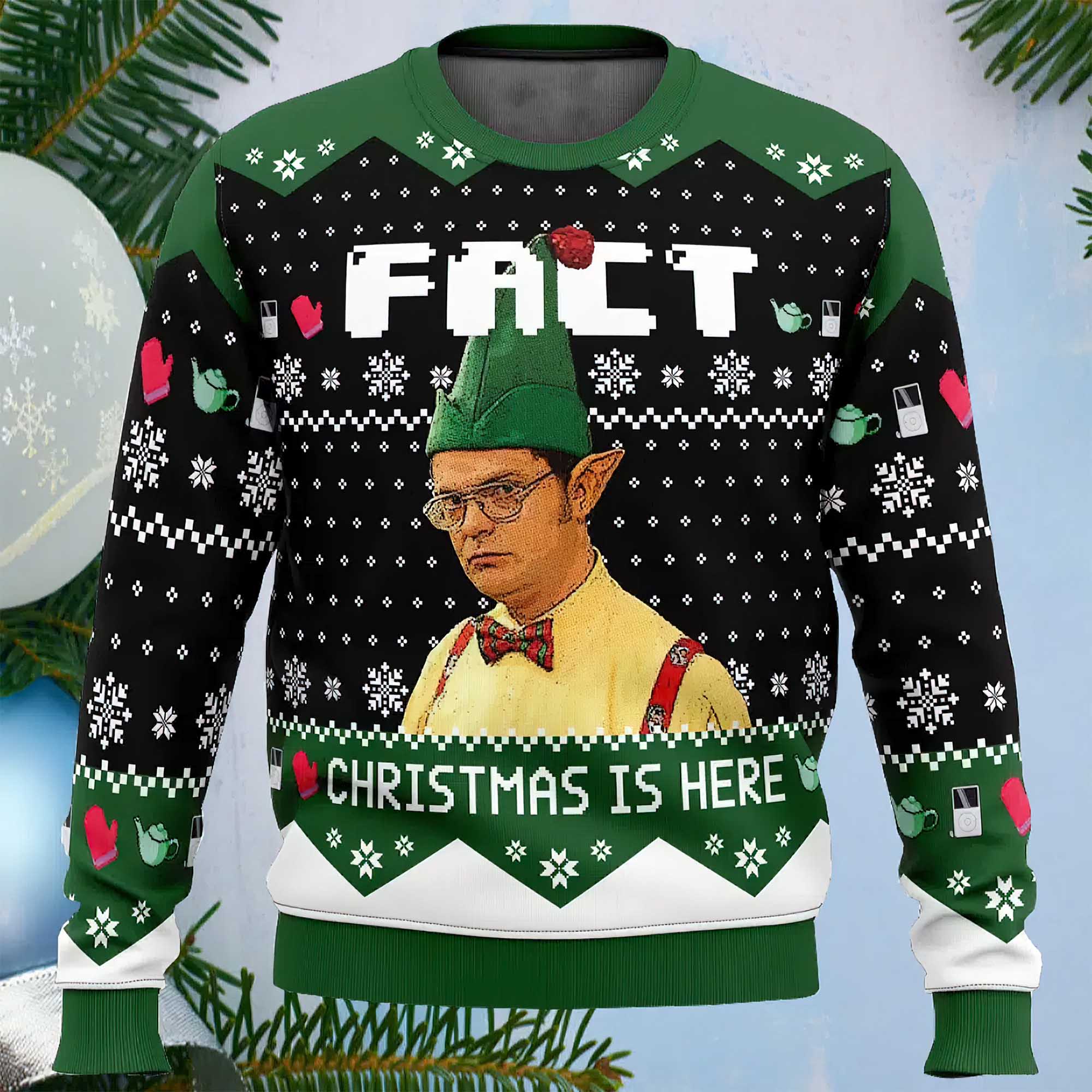 Fact Christmas Is Here The Office Ugly Christmas Sweater Fact Christmas Is Here The Office Ugly Christmas Sweater